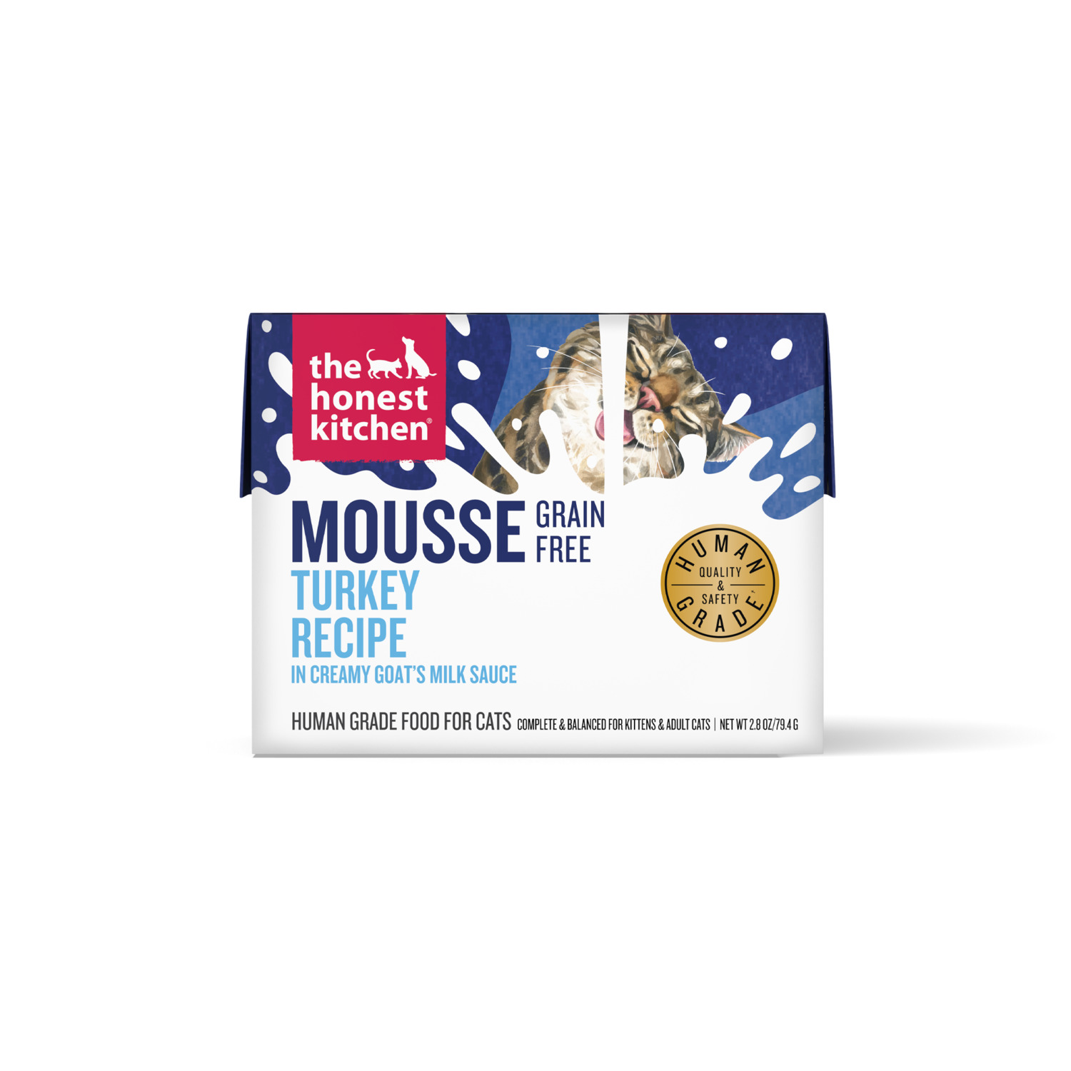 The Honest Kitchen Grain-Free Turkey Recipe In A Creamy Goat's Milk Sauce Mousse Wet Cat Food, 2.8-Oz Pack Of 12