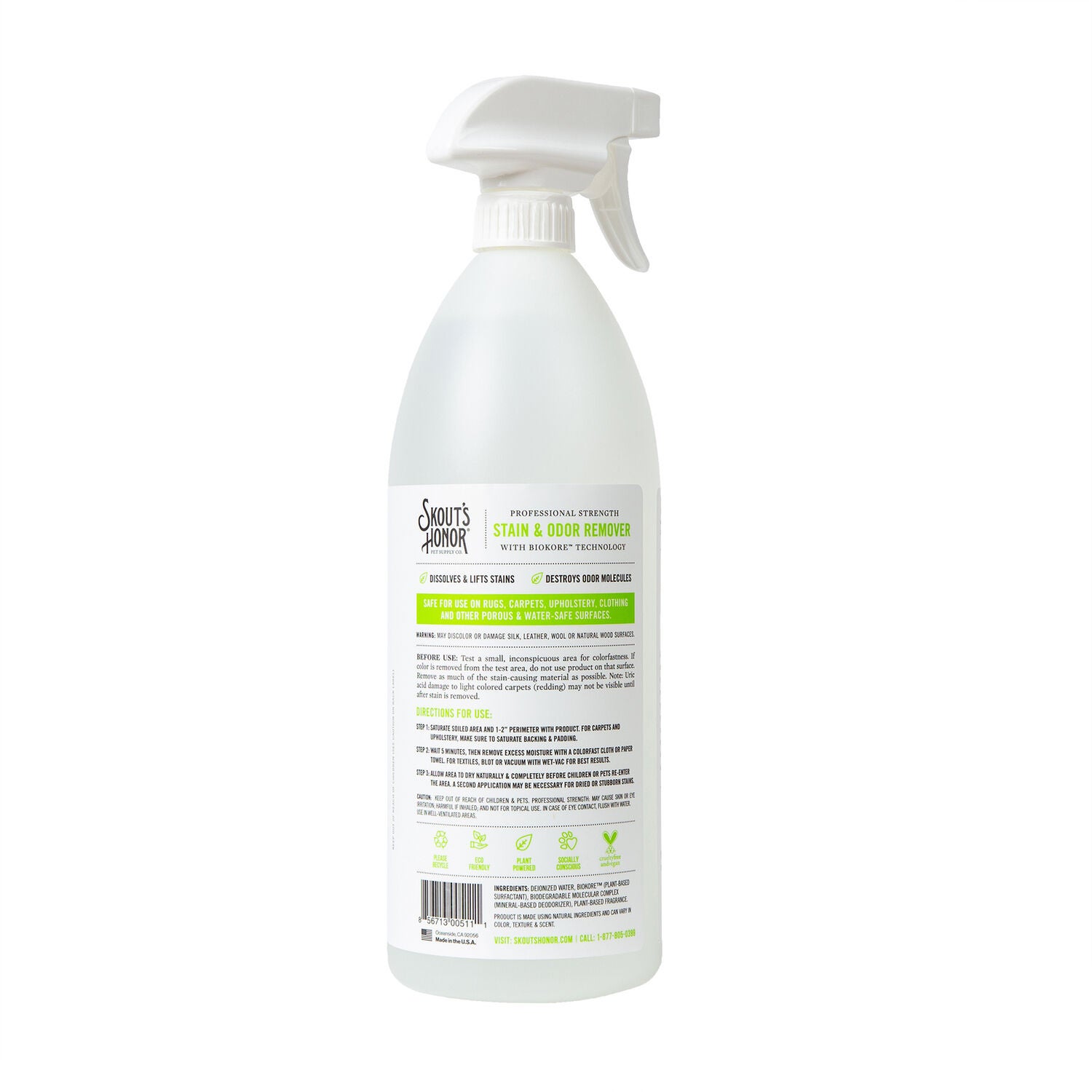 Skout's Honor Professional Strength Dog & Cat Stain And Odor Remover, 35-Fl Ounces
