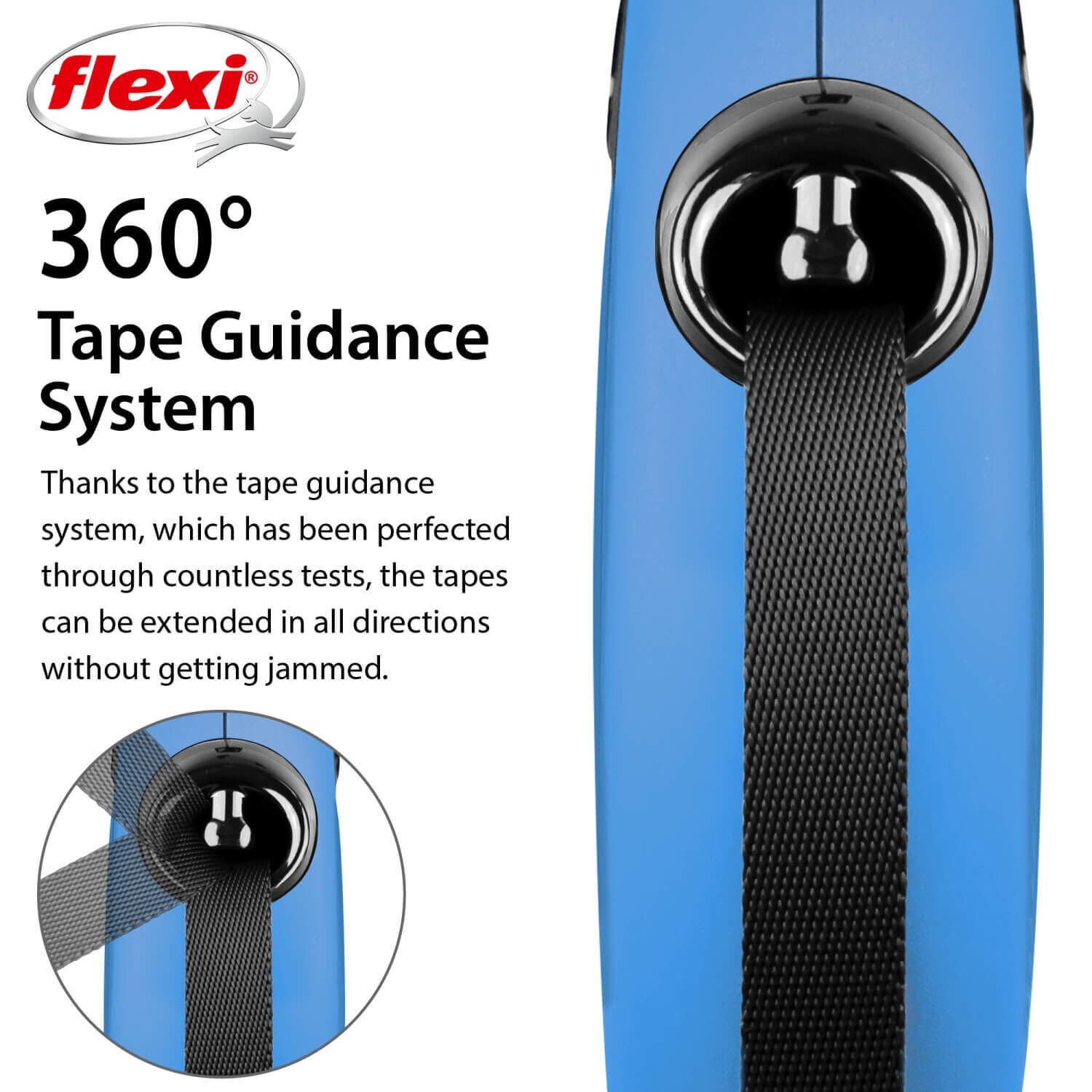 Flexi Classic Retractable Tape Blue Dog Leash - 16Ft