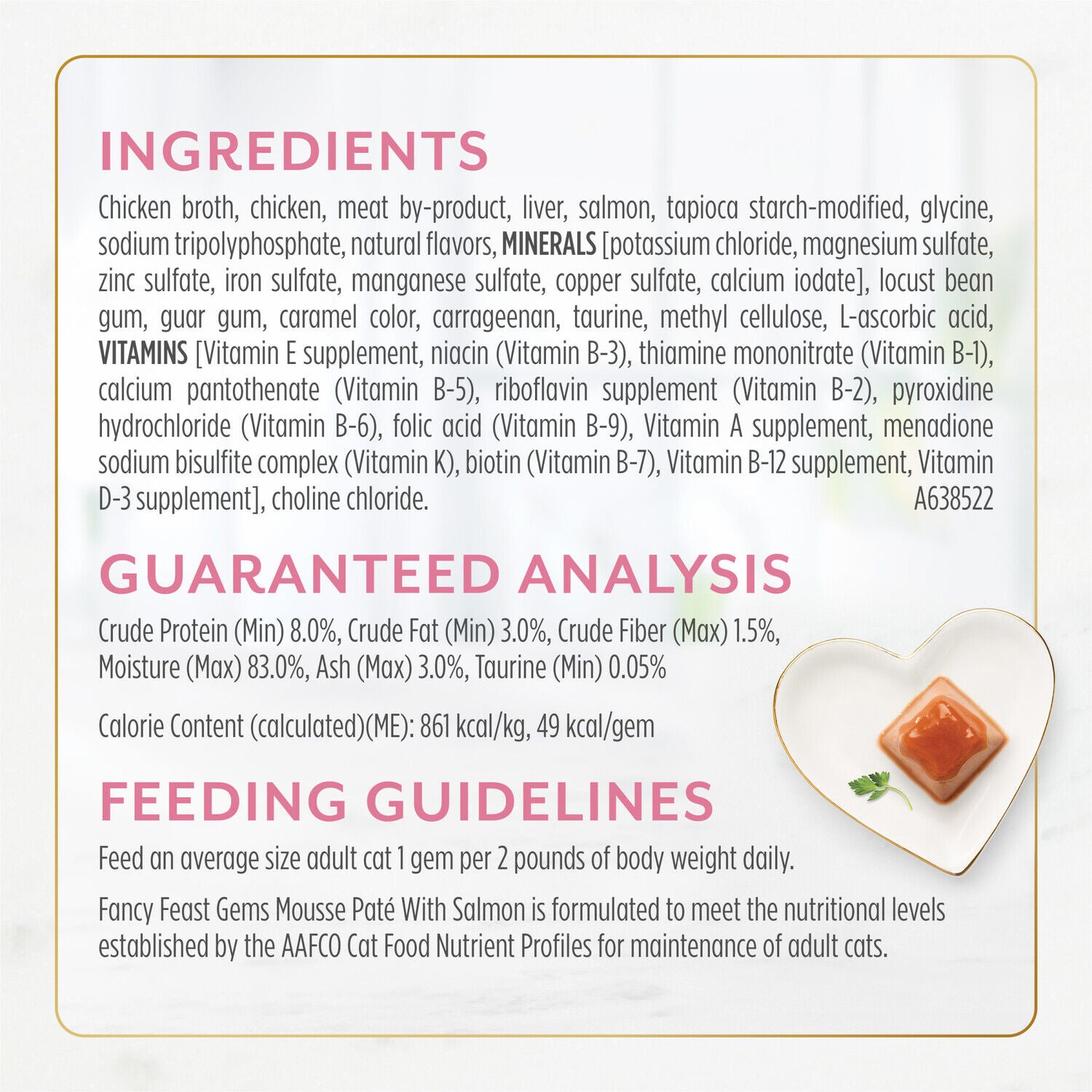 Fancy Feast Gems Pate Wet Cat Food Mousse With Salmon And Halo Of Savory Gravy - 4 Oz - Pack Of 8