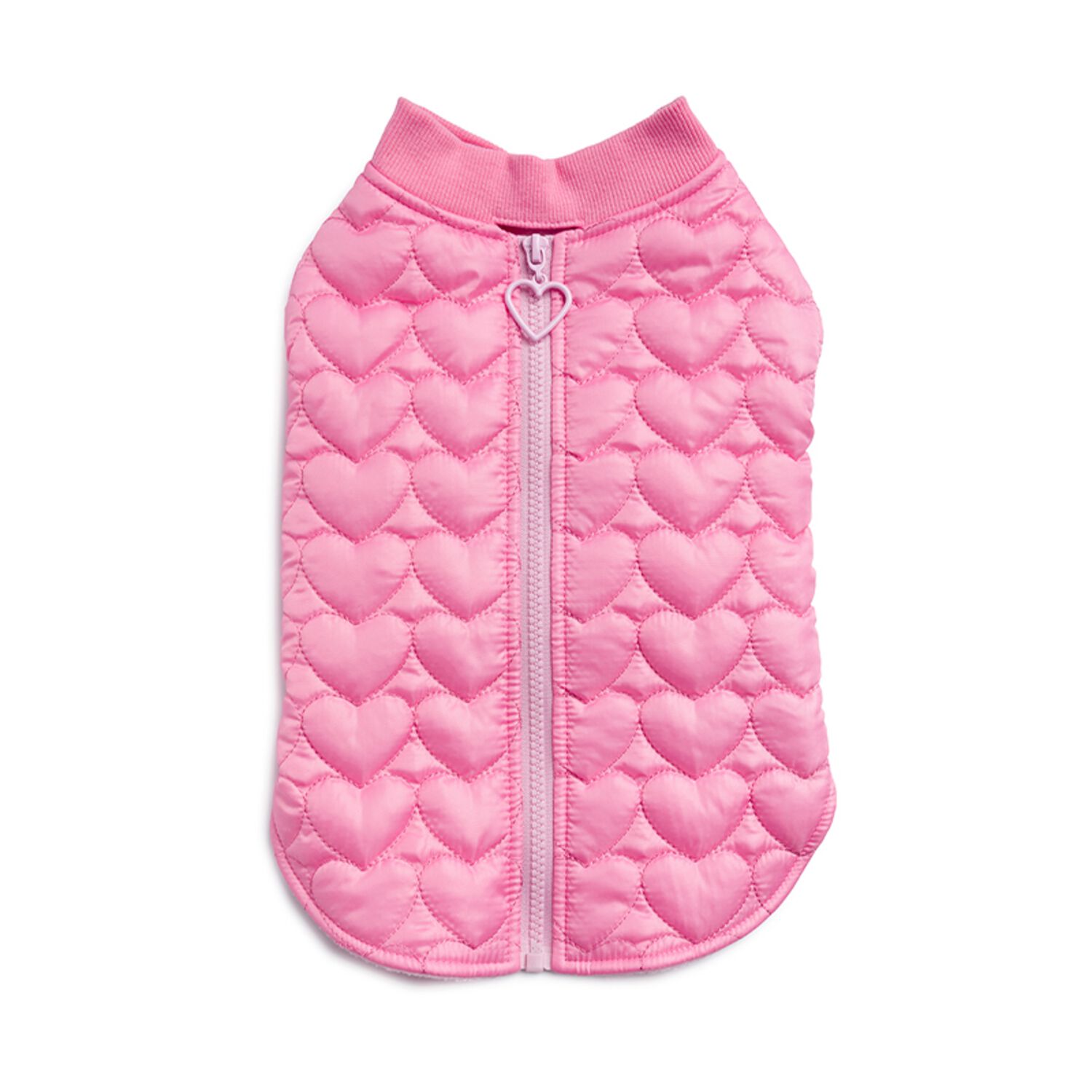 Aristopet Pink Quilted Heart Puffer Dog Jacket, Pink, Small