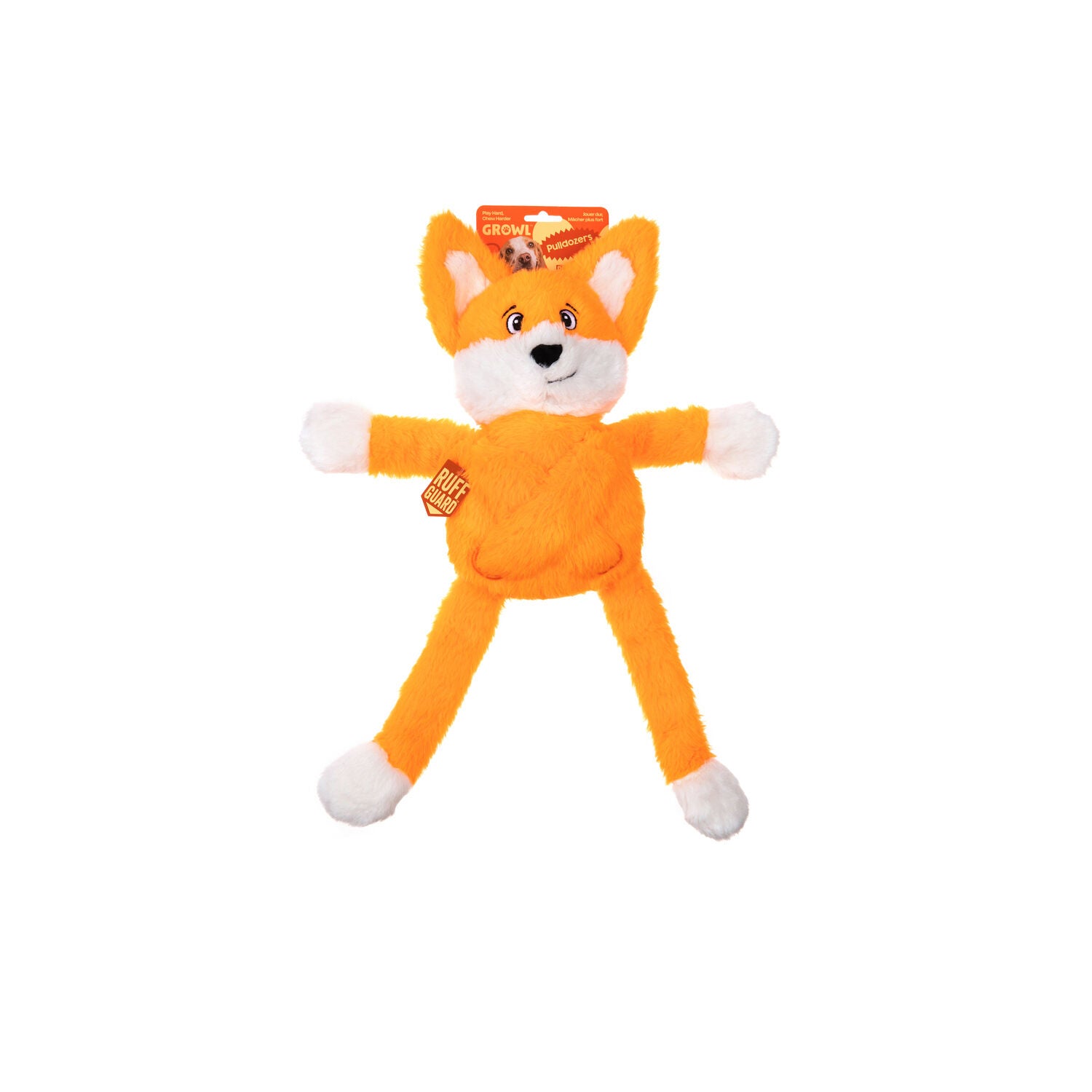 Growl Pulldozers Freddie The Fox Interactive Durable Dog Toy, 21.3