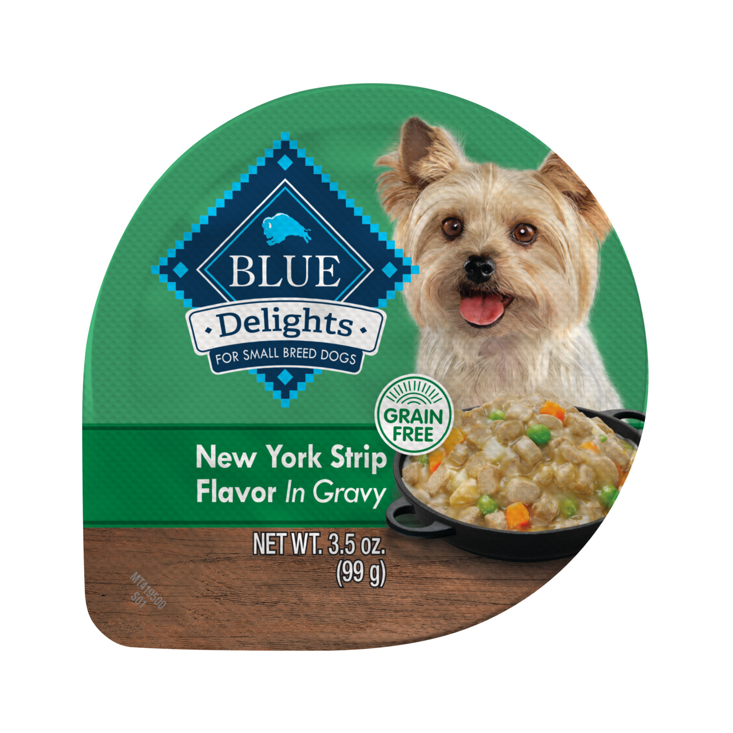 Blue Buffalo Divine Delights Small Breed Natural Wet Dog Food, Ny Strip Flavor In Hearty Gravy, 3.5-Oz - Pack Of 12