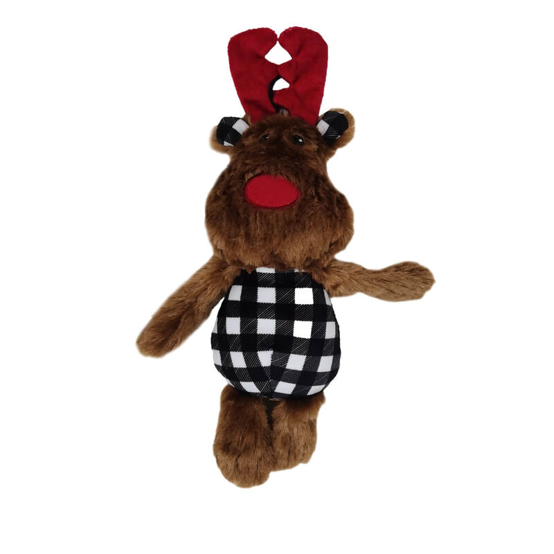 Holly Jolly Plush Reindeer Dog Toy image number 2