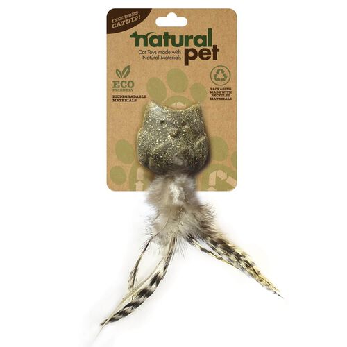 Natural Pet Eco Friendly Pressed Owl Catnip Cat Toy With Feathers