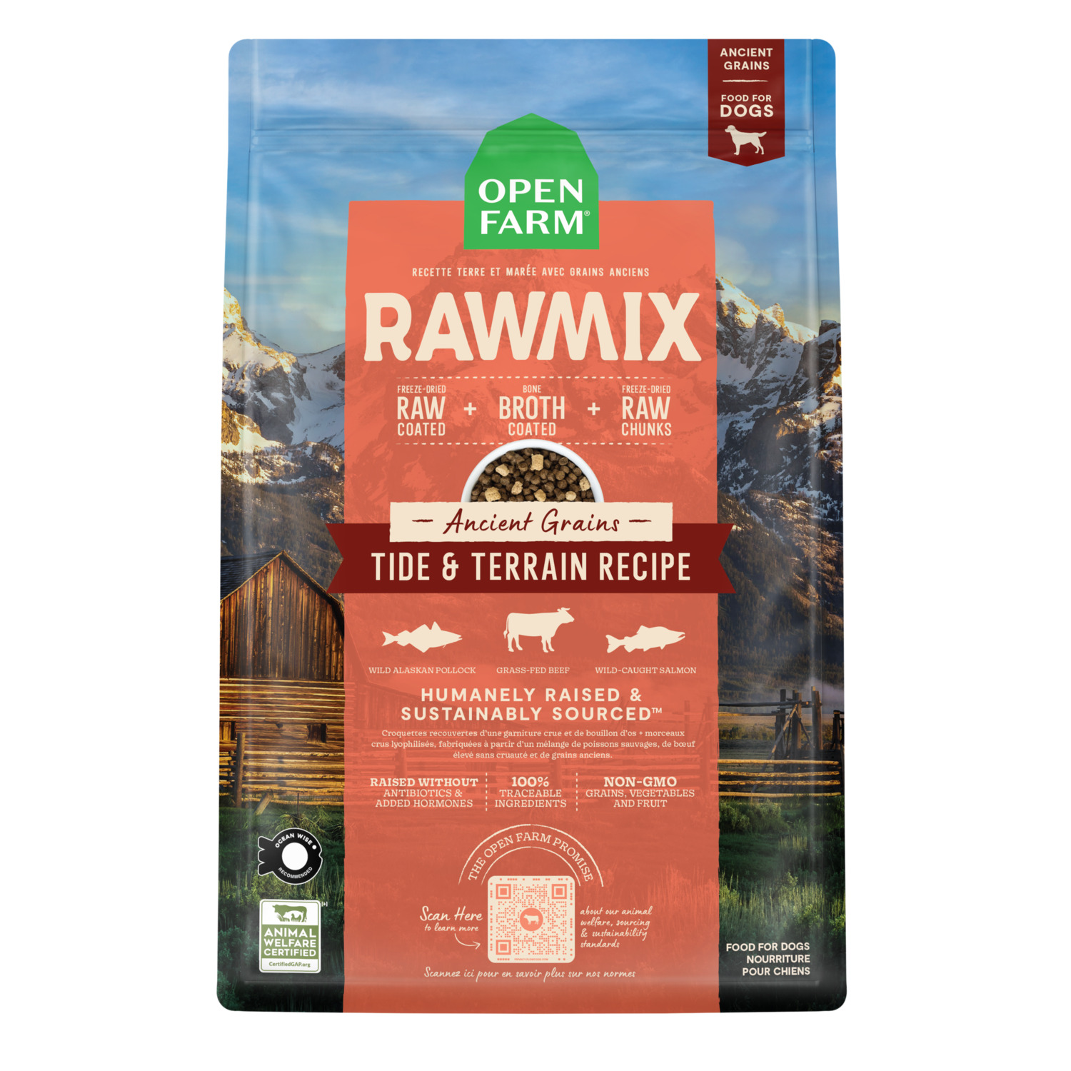 Open Farm Rawmix Tide & Terrain Ancient Grains Dry Dog Food, 20Lb