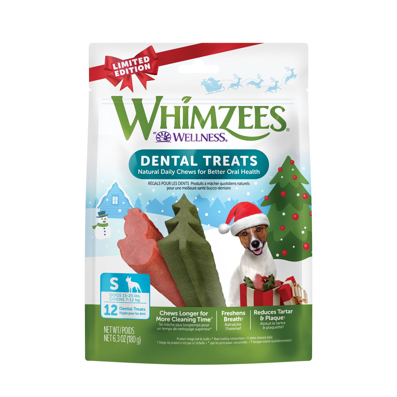 Whimzees Holiday Natural Grain Free Dental Chews Dog Treats For Small Dogs