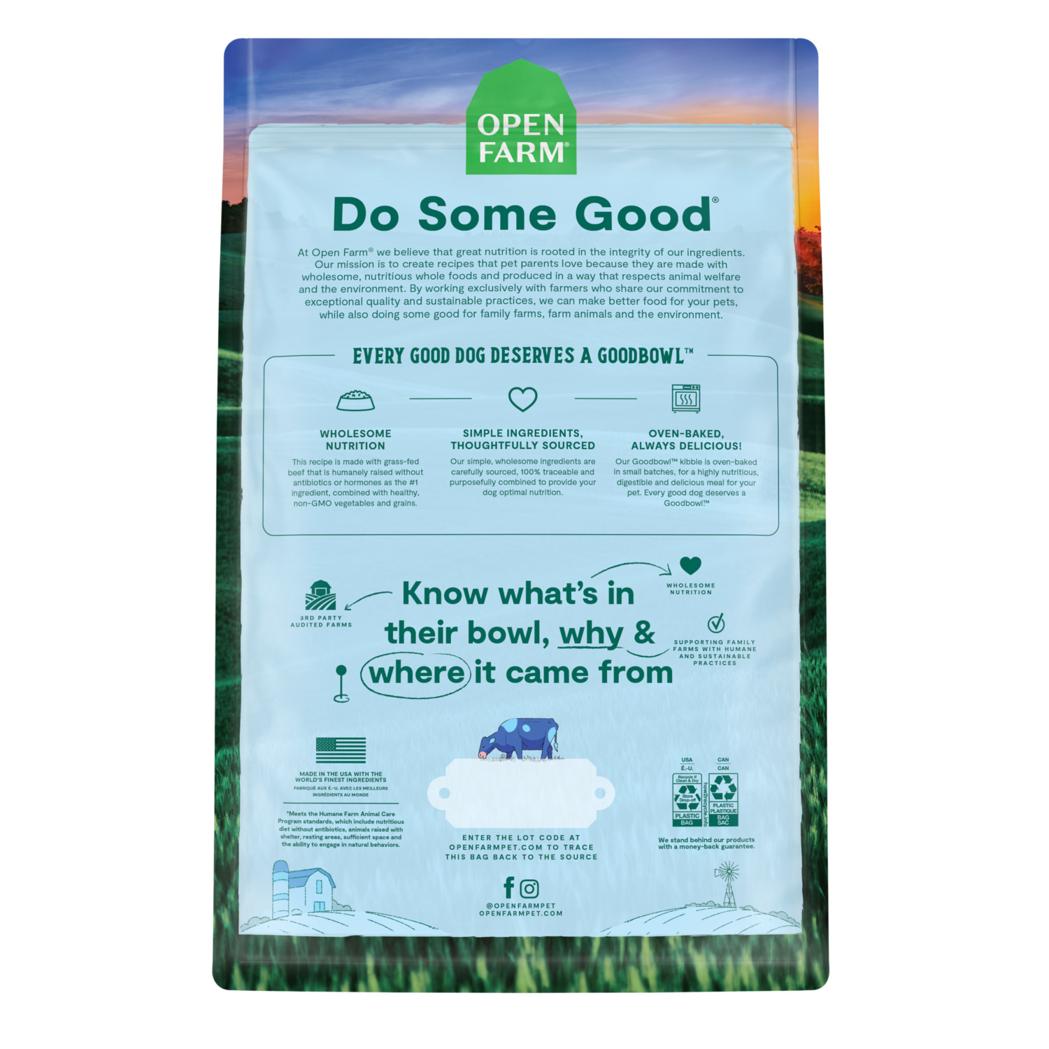 Open Farm Goodbowl Grass-Fed Beef & Brown Rice Recipe Dry Dog Food, 3.5Lb