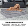 Fur Haven Mink Faux Fur & Suede Pillow Top Orthopedic Dog Bed - Titanium Gray