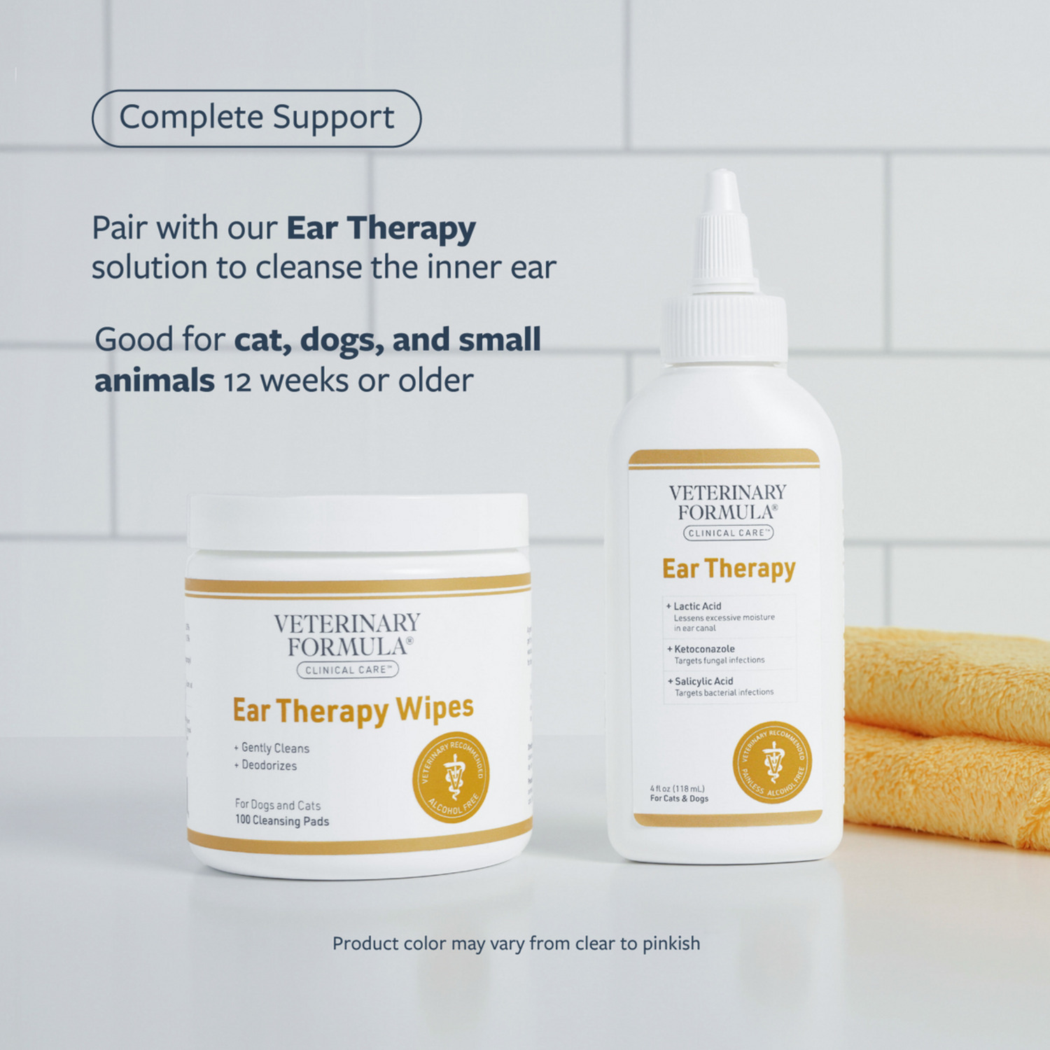Veterinary Formula Clinical Care Ear Therapy Dog & Cat Ear Wipes, 100-Ct