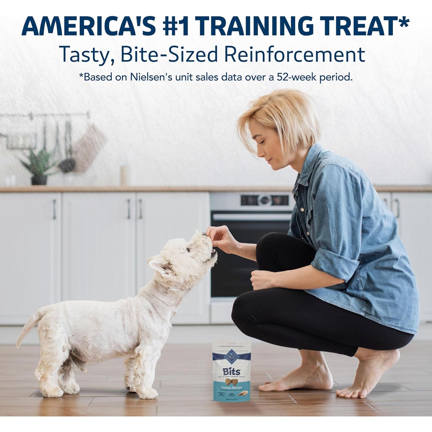Blue Buffalo Blue Bits Soft-Moist Training Tempting Turkey Recipe Dog Treats, 4-Oz Bag