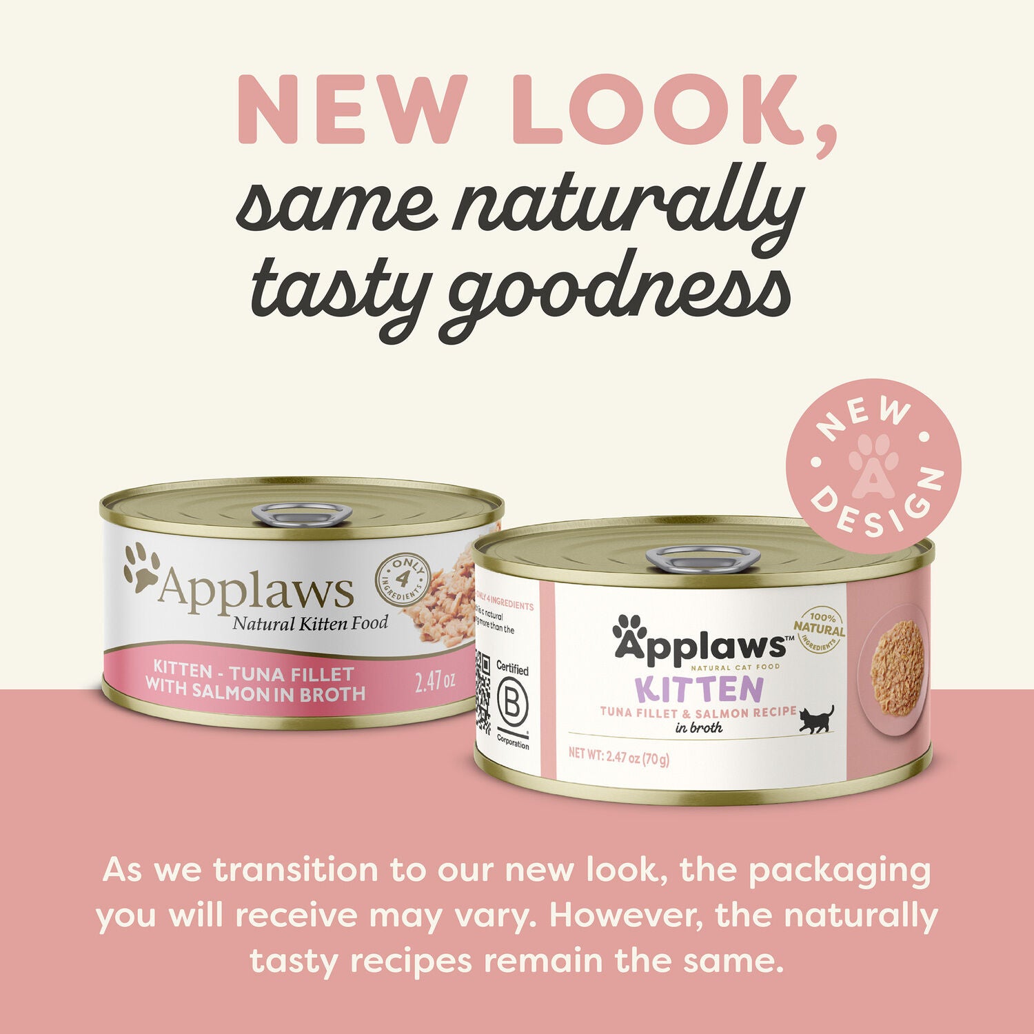 Applaws Natural Wet&nbsp;Kitten Food Tuna & Salmon In Broth,  2.47-Oz Can