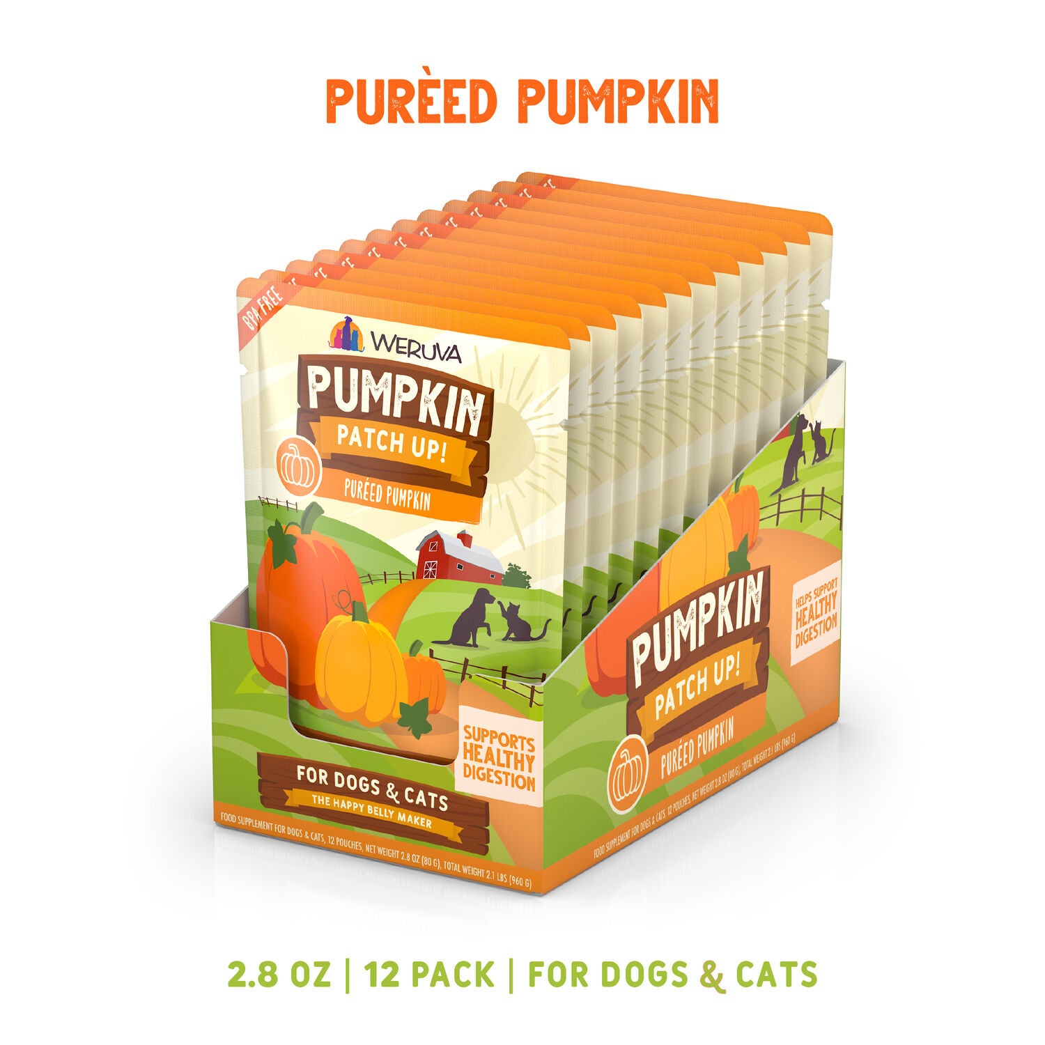 Weruva Pumpkin Patch Up! Healthy Digestion Dog & Cat Food Supplement, 1.05-Oz Pack Of 12