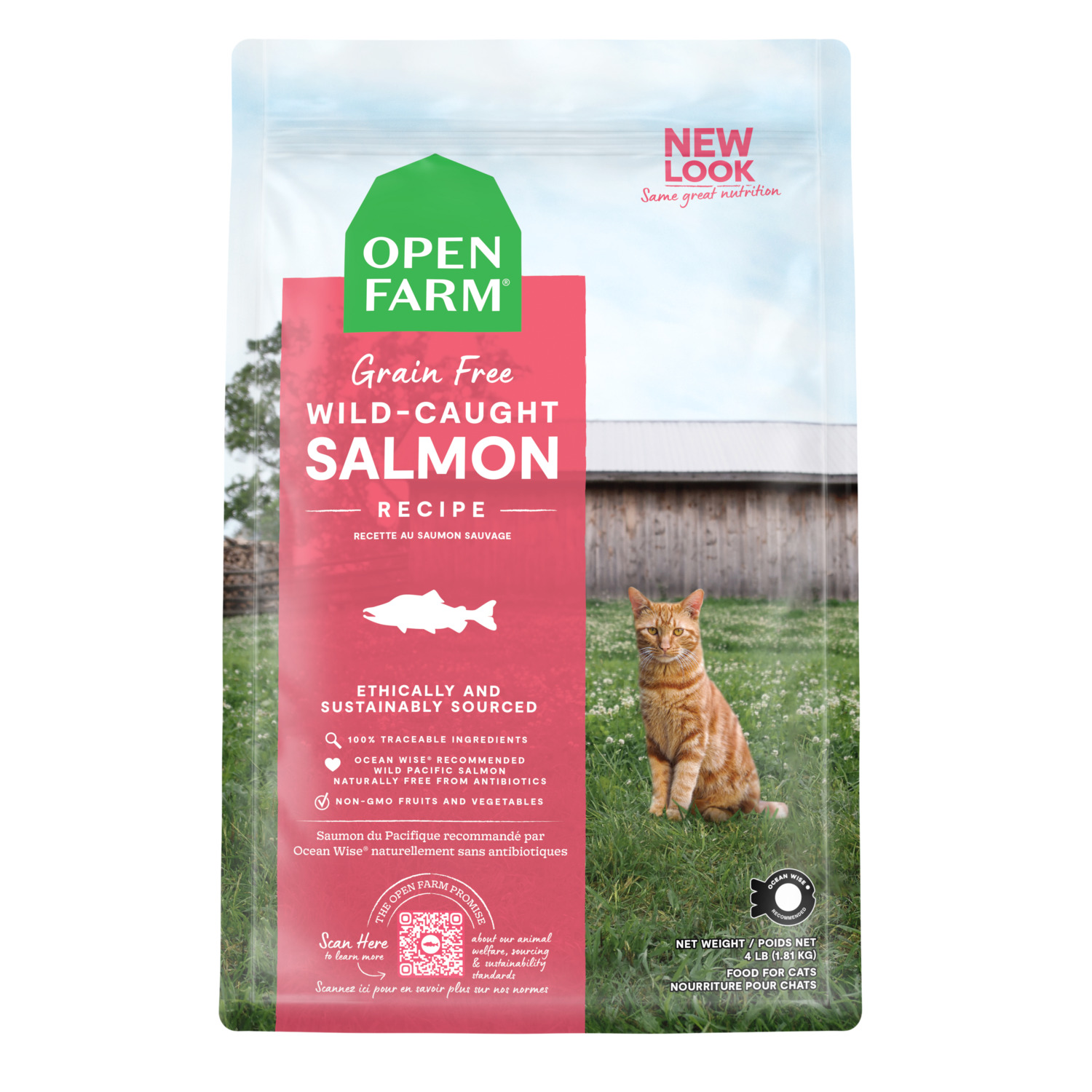 Open Farm Grain-Free Wild Caught Salmon Recipe Dry Cat Food, 4Lb