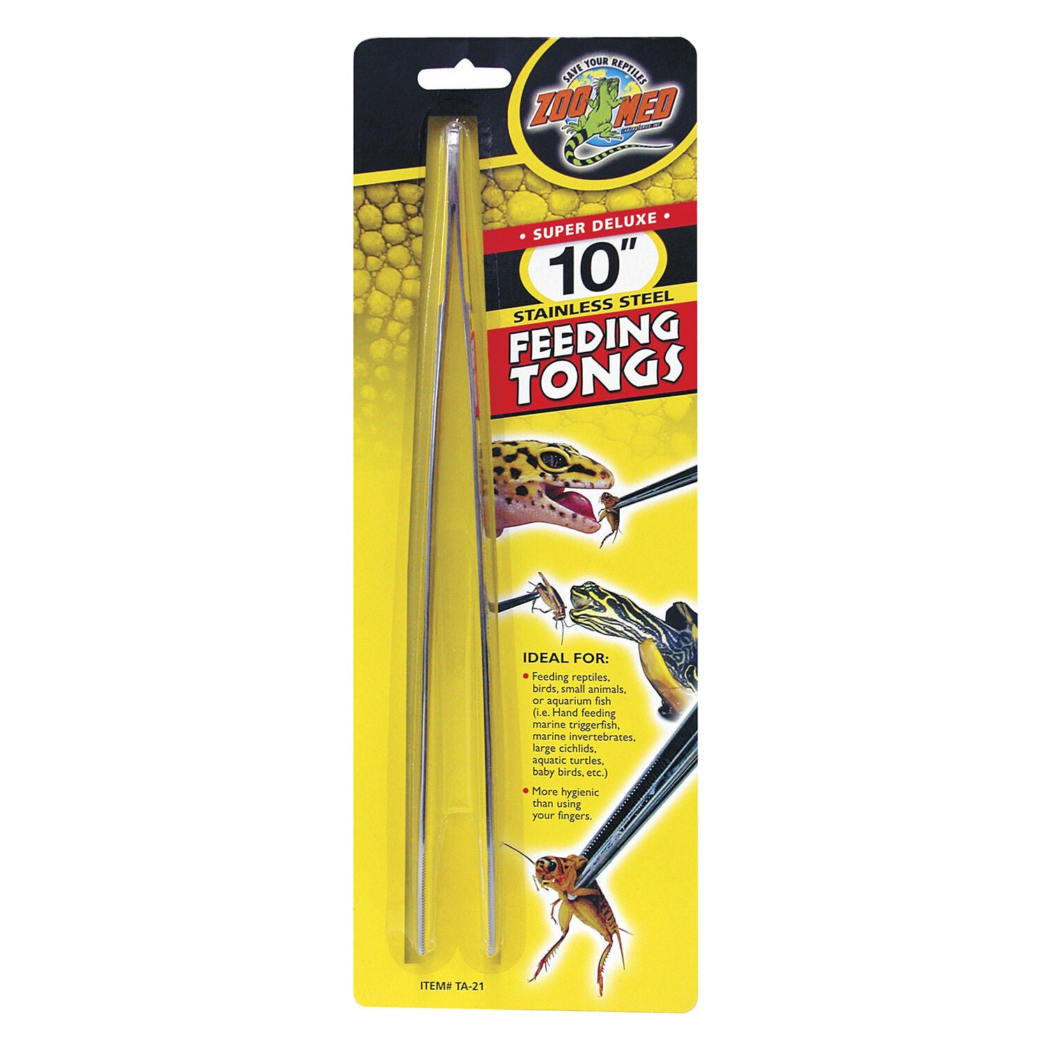 Zoo Med Super Deluxe 10" Stainless Steel Feeding Tongs For Reptiles