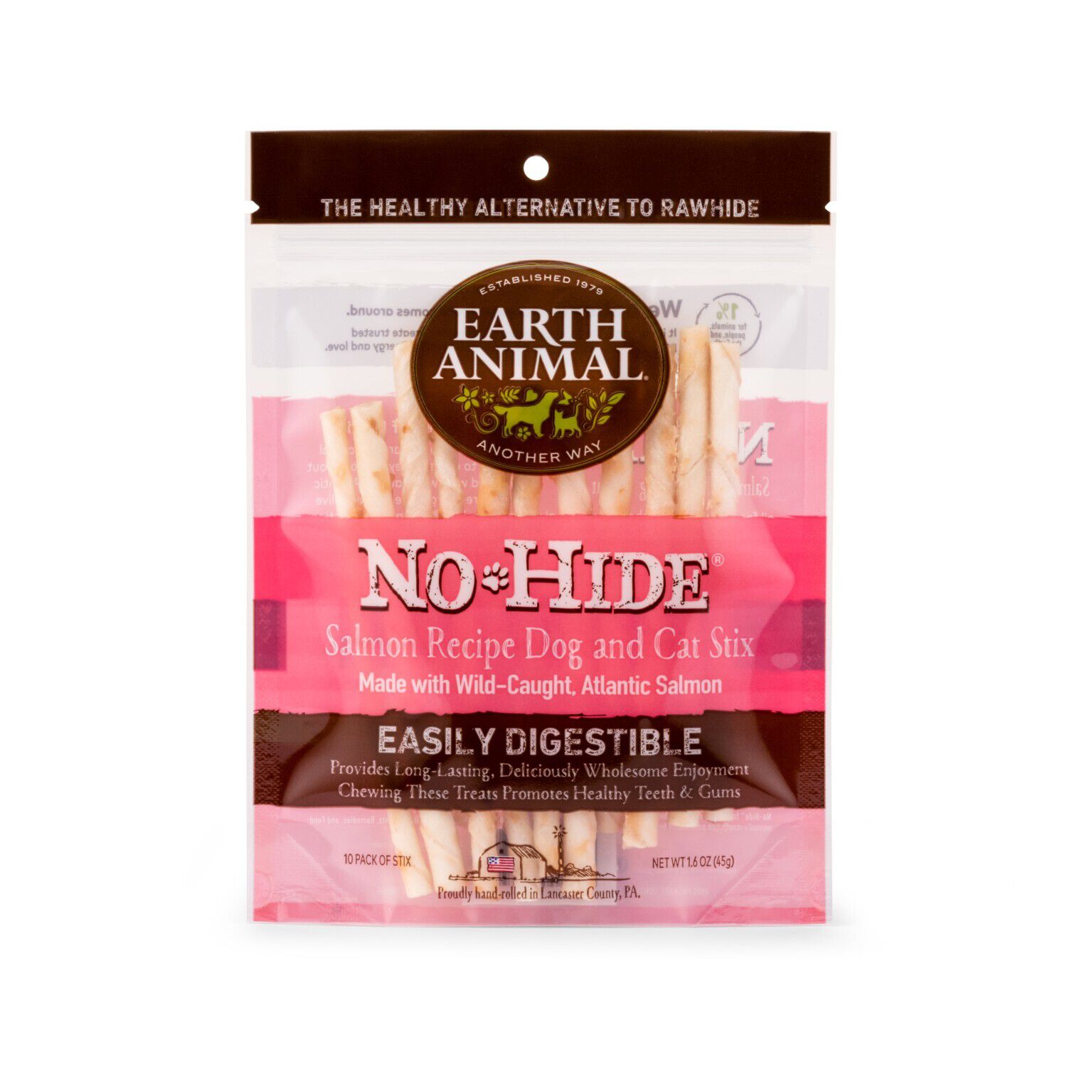 No Hide Wild Caught Salmon Stix Natural Rawhide Alternative Dog Cat Chew
