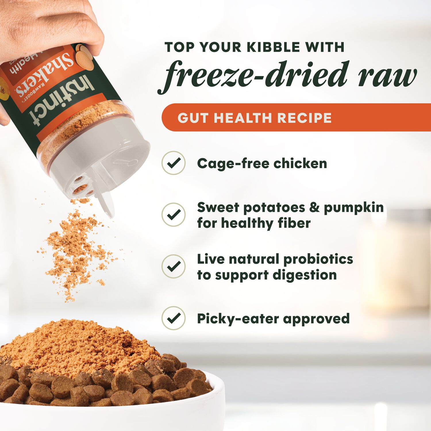 Instinct Raw Boost Shakers Gut Health Freeze-Dried Dog Food Topper, 5.5-Oz