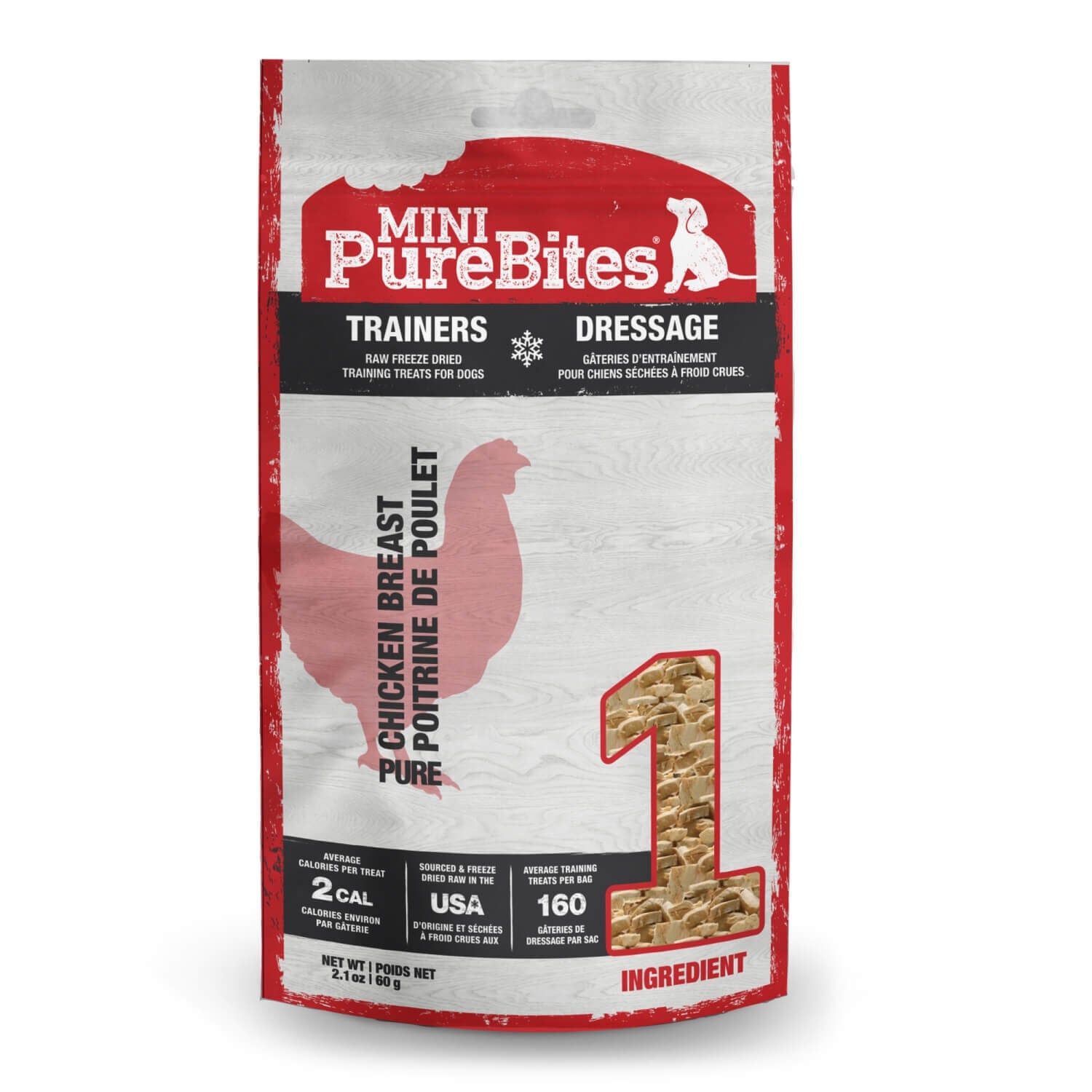 Mini-Purebites Raw Freeze-Dried Chicken Dog Training Treats, 2.1Oz