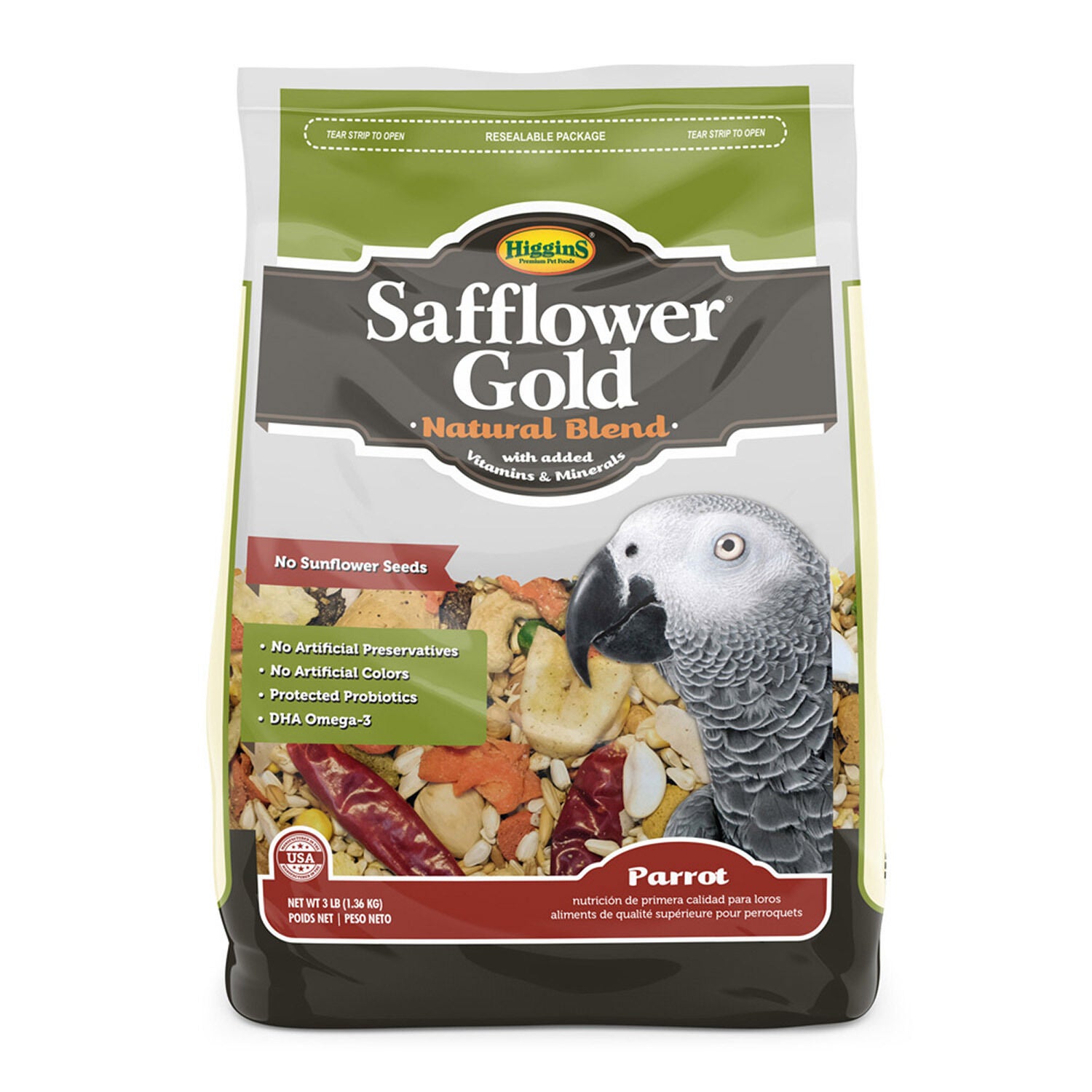 Higgins Safflower Gold Parrot Bird Food Pet Supermarket