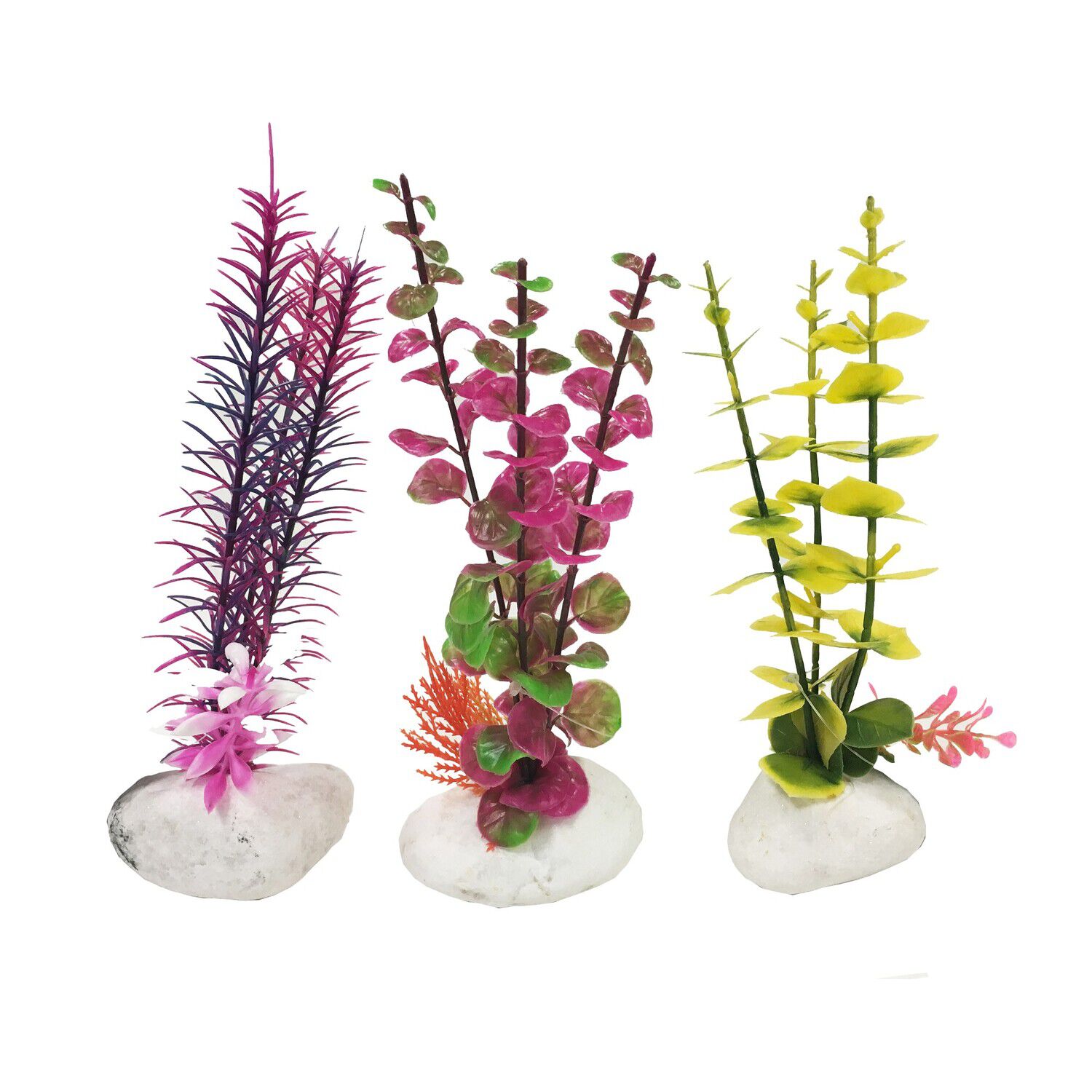 Penn-Plax Rock Plant Aquarium Decor &ndash; Purple, 8"