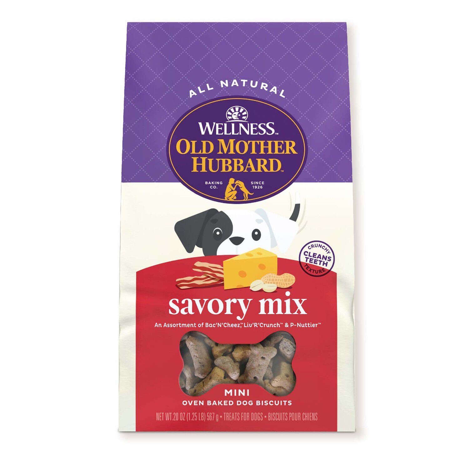 Wellness Old Mother Hubbard Savory Mix Dog Biscuits, Natural, Training Treats, Mini Size Dog Treats, 20 Ounce Bag