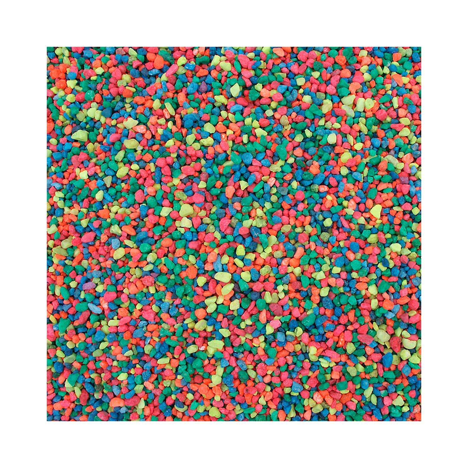 Pure Water Pebbles Aquarium Gravel, Neon Rainbow, 2-Lb Bag
