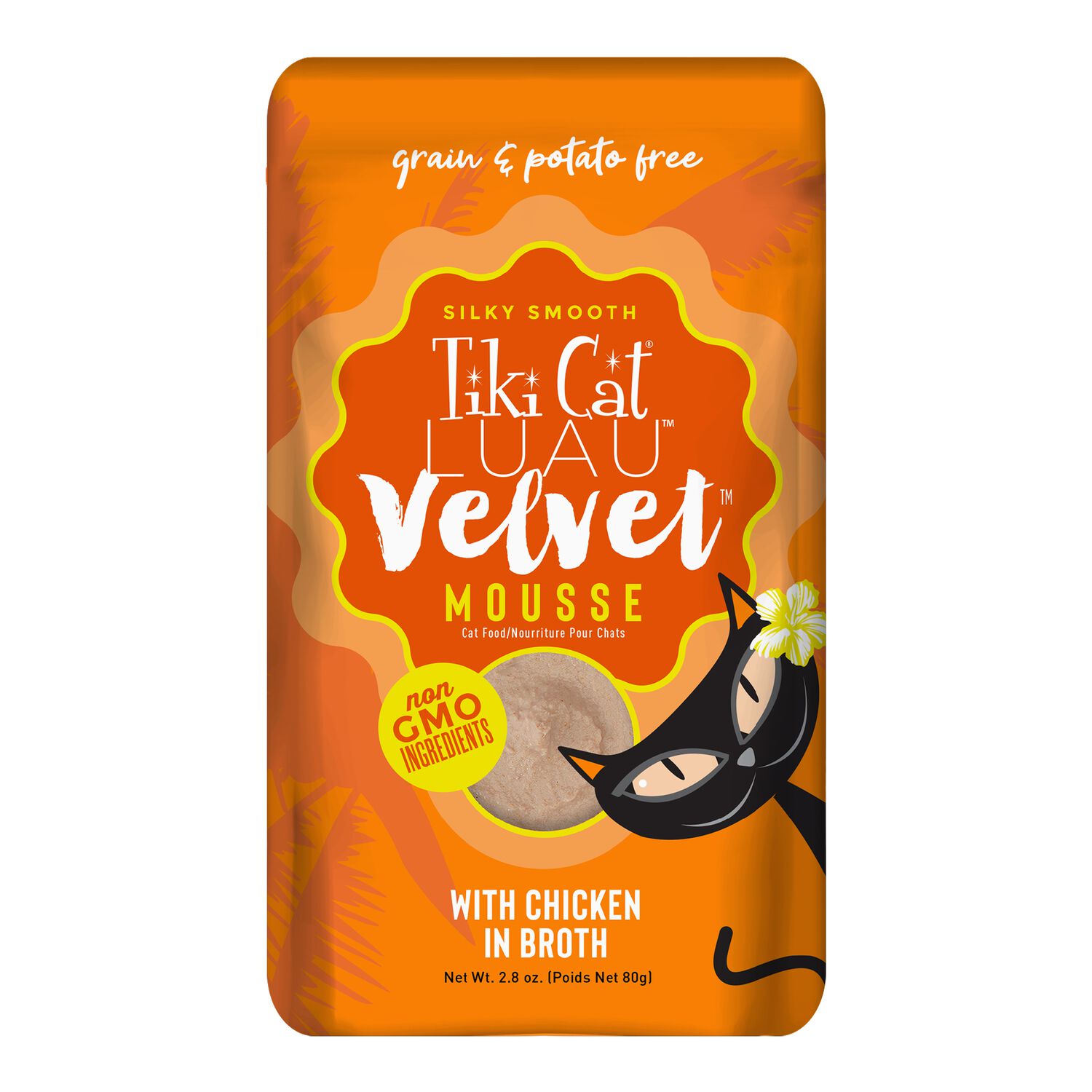 Tiki Cat Luau Velvet Mousse Wet Cat Food, Chicken, 2.8-Oz Pouch 12-Count