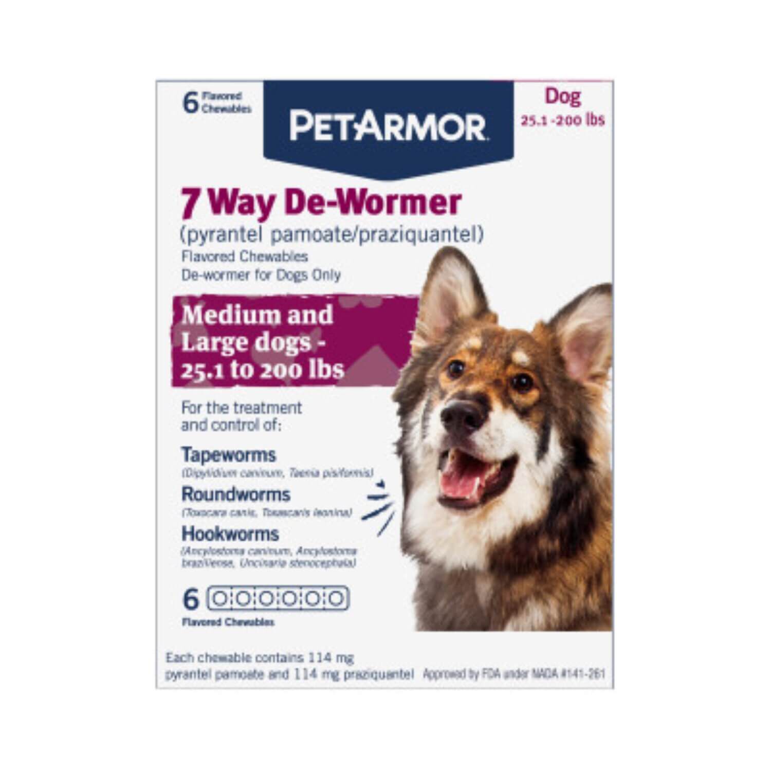Petarmor 7 Way De-Wormer For Large Dogs