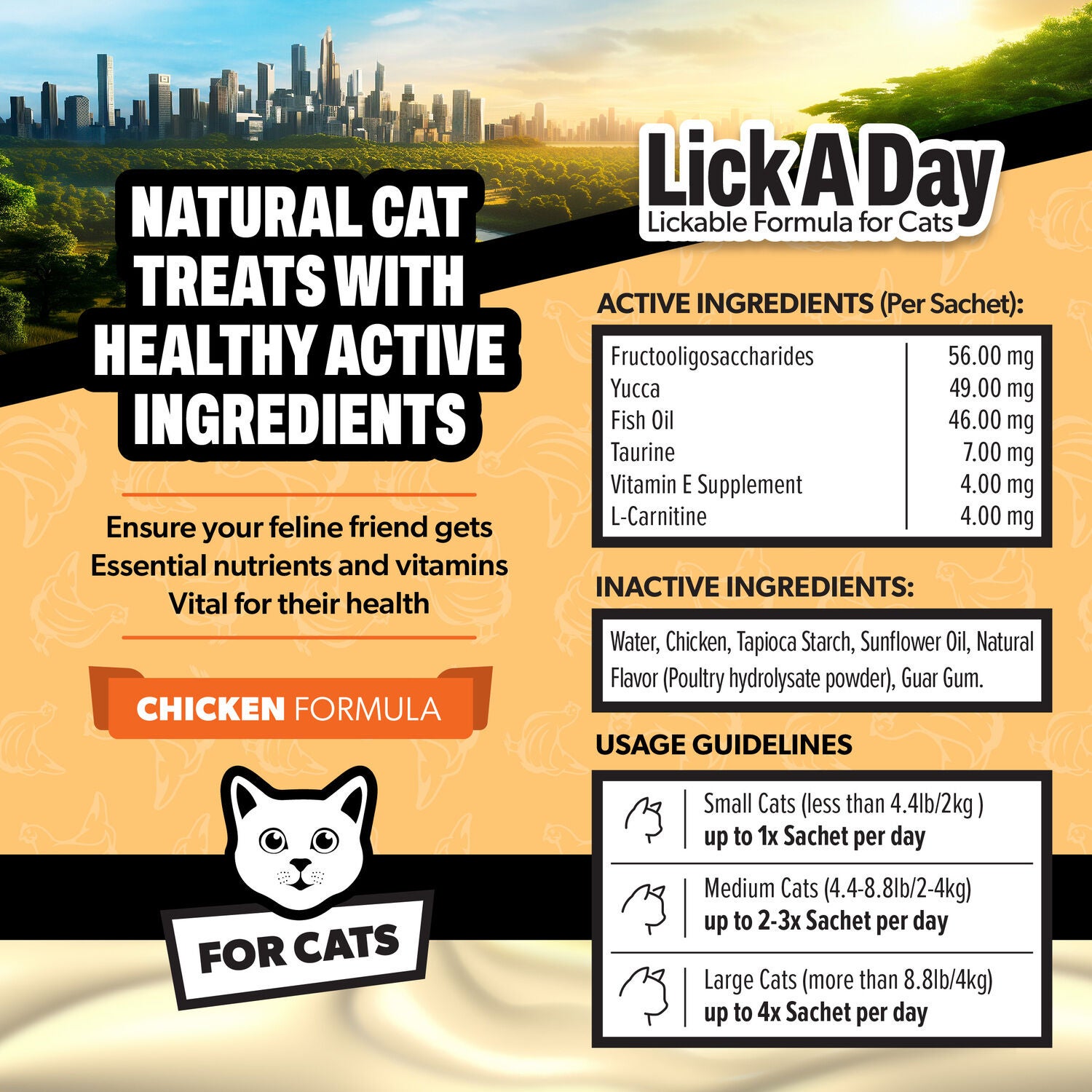 Petbeing Lick A Day 7-In-1 Functions Lickable Chicken Puree Supplement For Cats, 7 Count