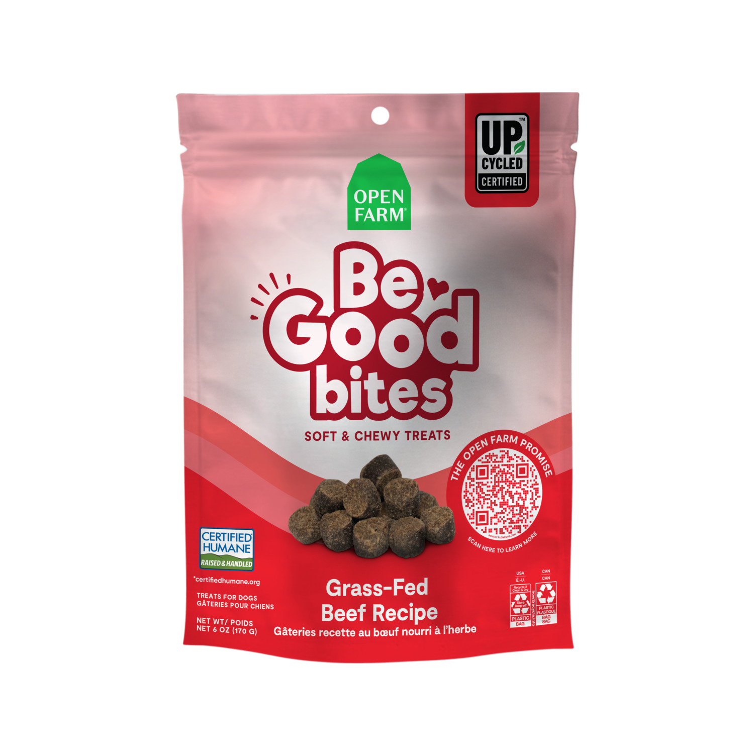 Open Farm Be Good Bites Grass-Fed Beef Soft & Chewy Dog Treats, 6Oz