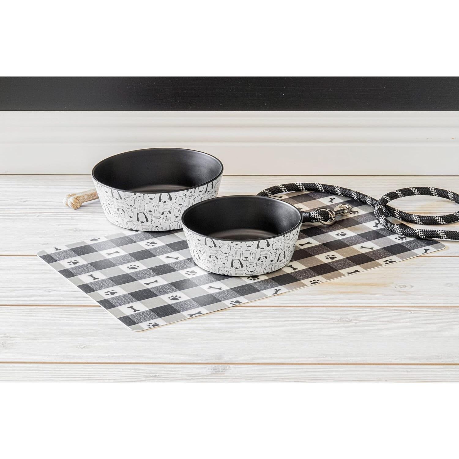 Abode Homewares Friendly Faces Dog Bowl, Large
