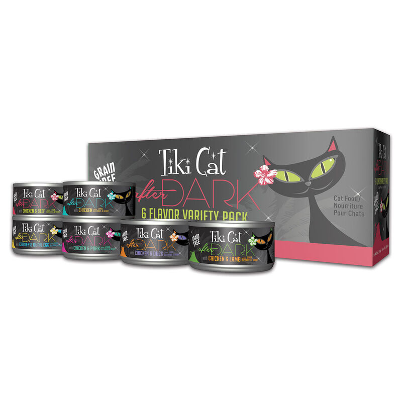 Tiki Cat After Dark Grain Free Wet Cat Food Variety Pack, 12 X 2.8oz Cans