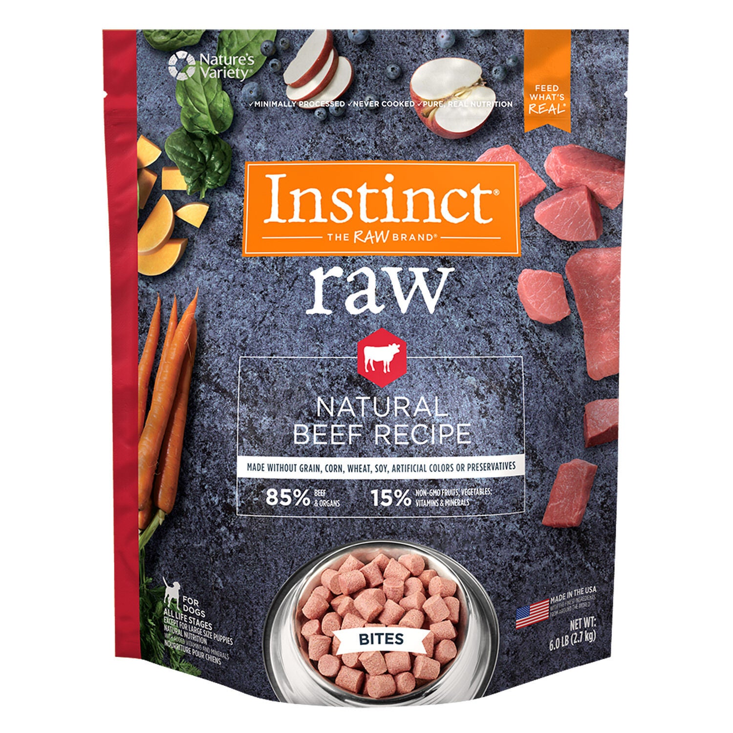 Instinct Raw Frozen Beef Bites Frozen Dog Food | Pet Supermarket