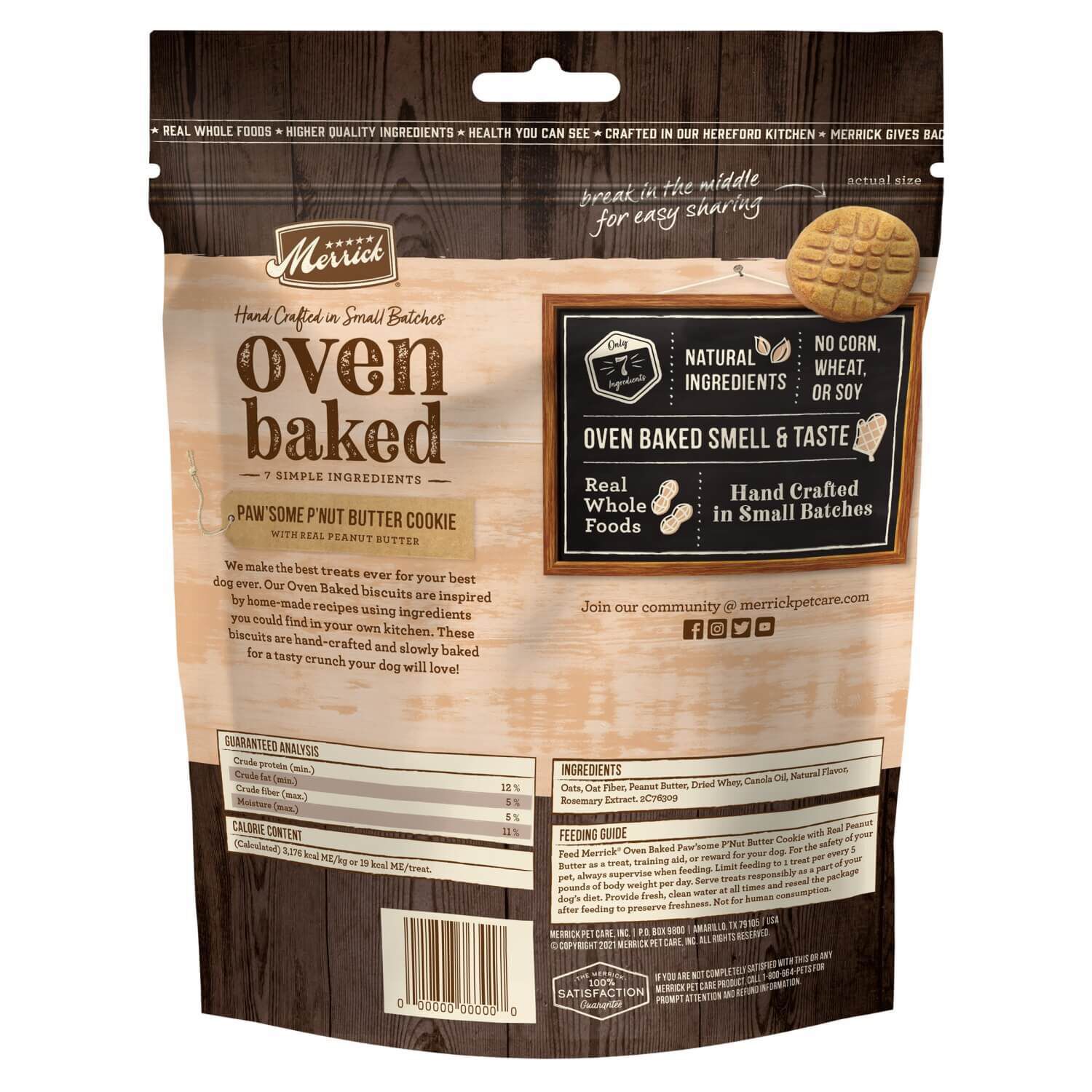 Merrick Oven Baked Paw'some Peanut Butter Cookie Dog Treats