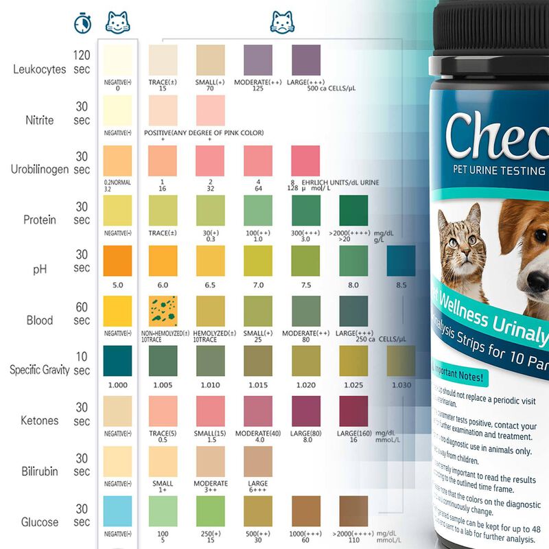Pet Wellness Urinalysis Testing Kit 10 In 1 Urine Testing For Dogs & Cats - 50 Strips image number 3