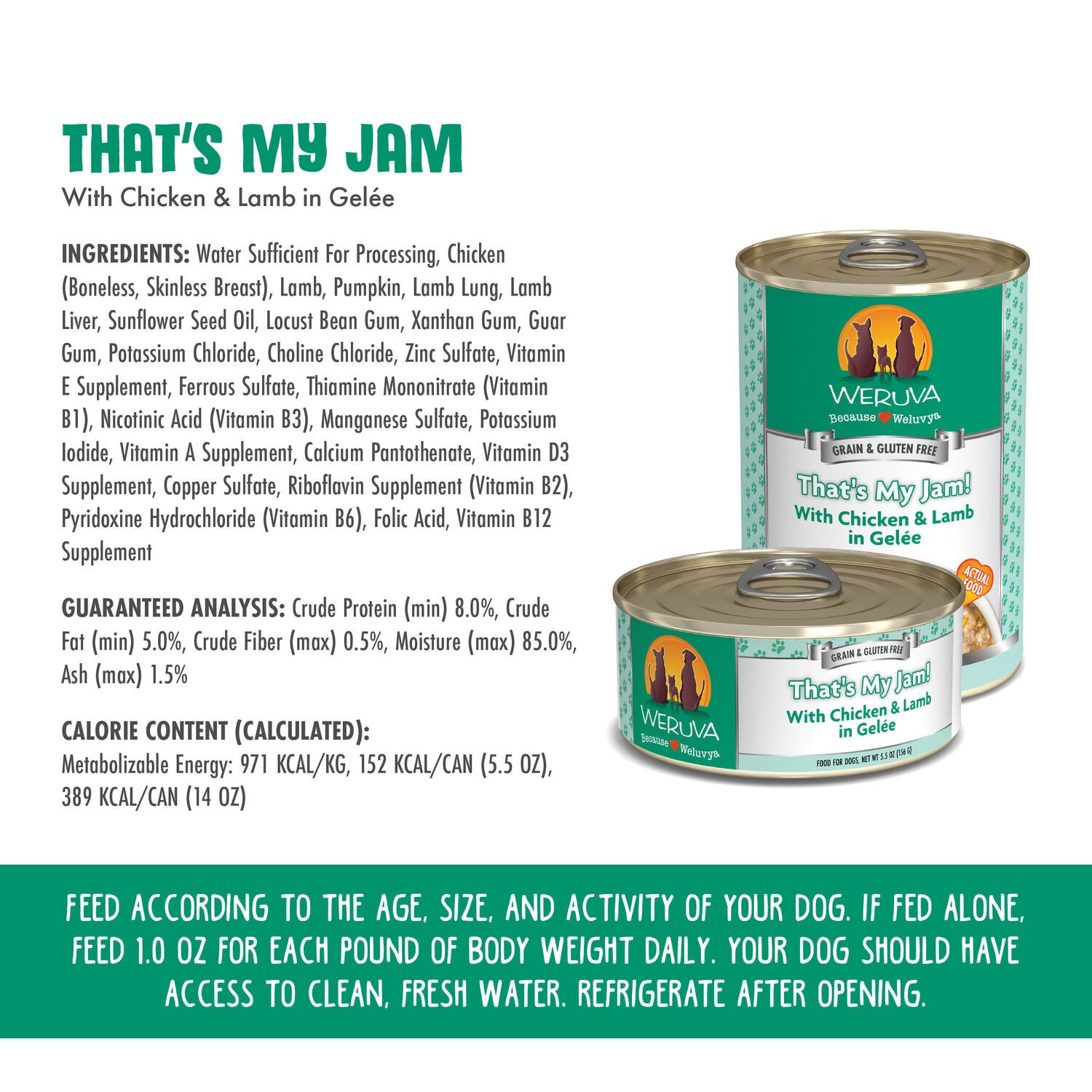 Weruva Classic Dog That's My Jam! Wet Dog Food, 14-Oz Can Pack Of 12