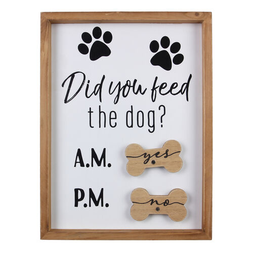 Wood Pet "Feed The Dog" Wall Magnet Sign"