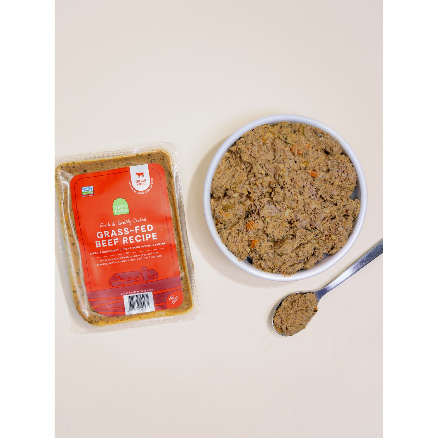 Open Farm Gently Cooked Grain-Free Grass-Fed Beef Recipe Frozen Dog Food, 16Oz