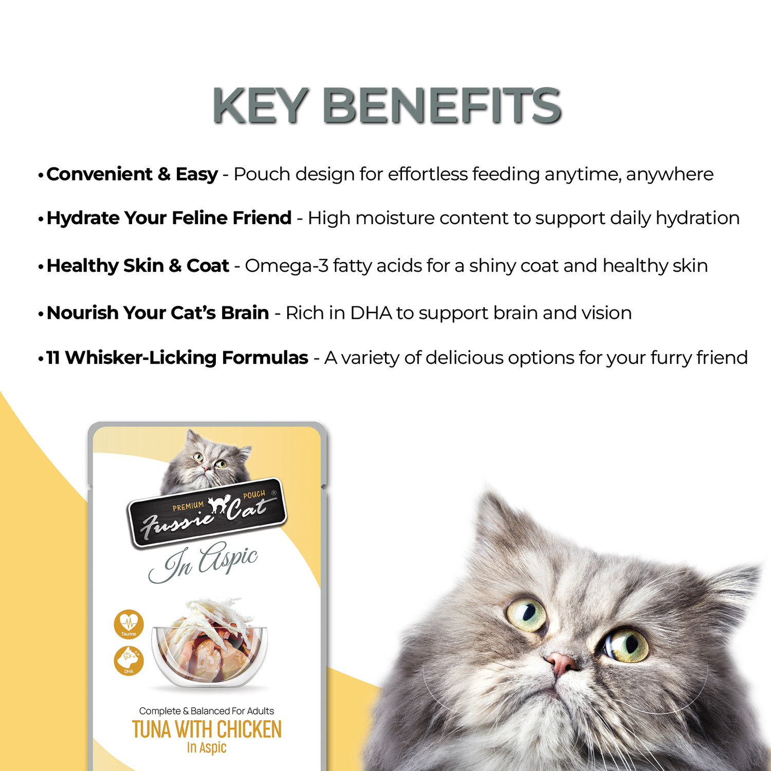 Fussie Cat Premium Tuna With Chicken In Aspic Wet Cat Food, 2.47Oz