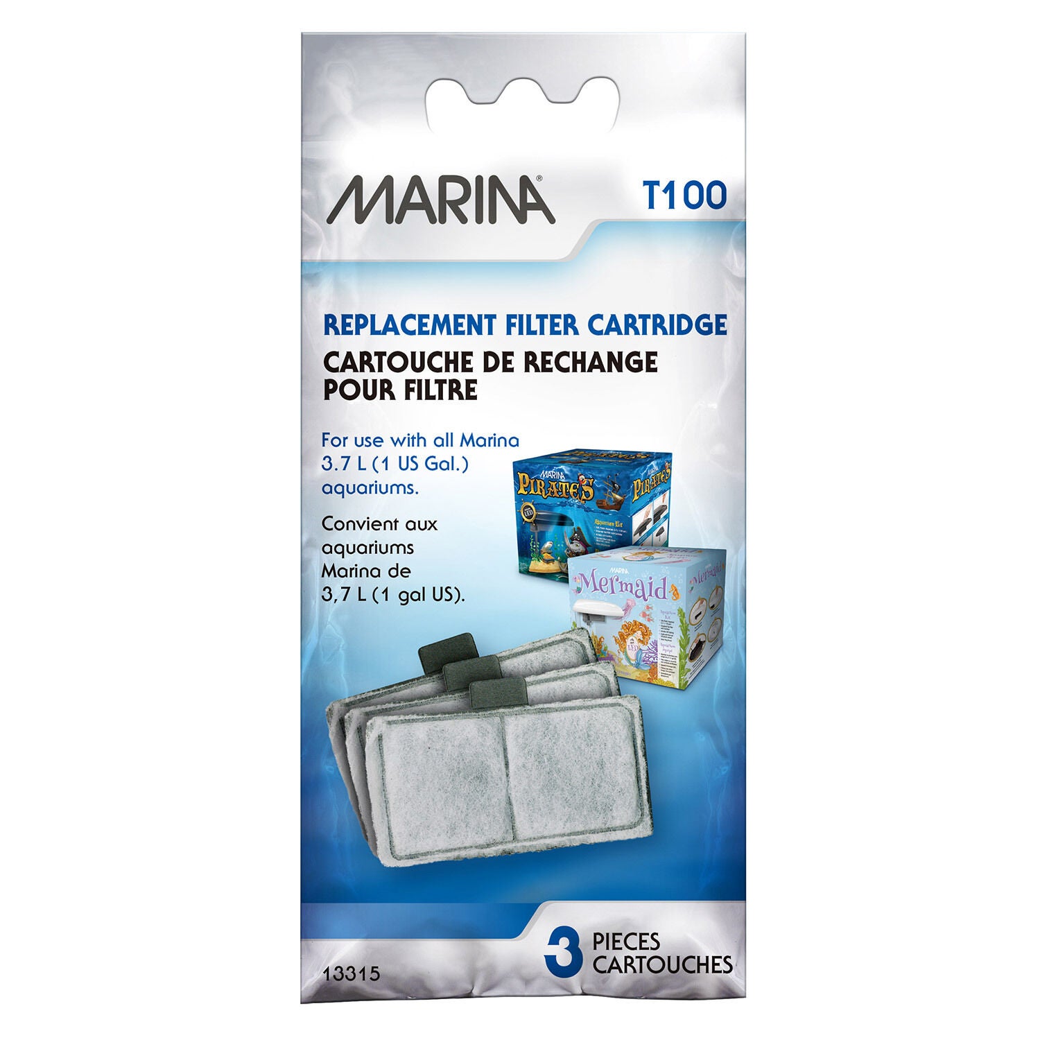 Marina Top Filter Replacement Cartridge For All 1 Gal Aquariums