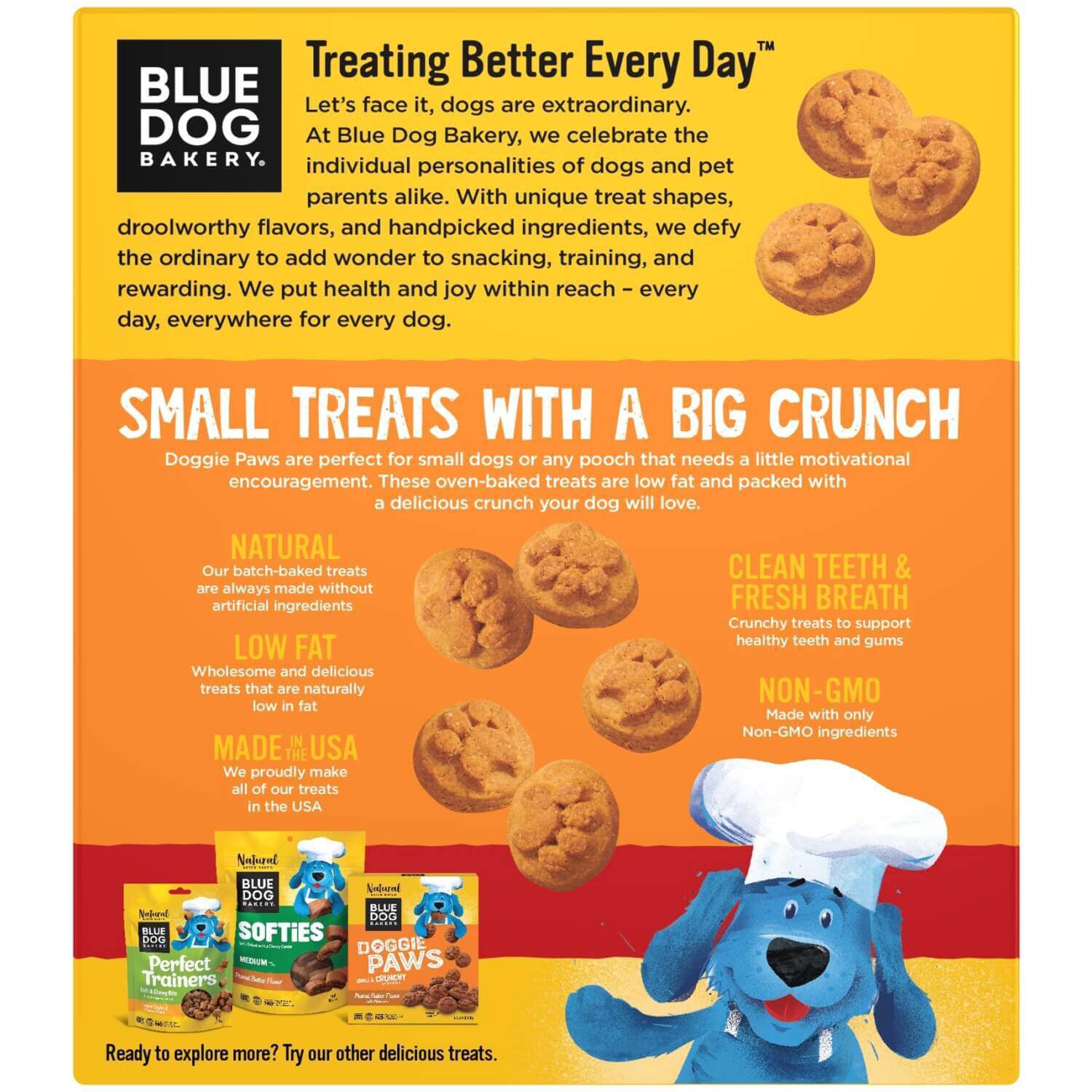 Blue Dog Bakery Doggie Paws Baked Crunchy Maple & Bacon Dog Treats