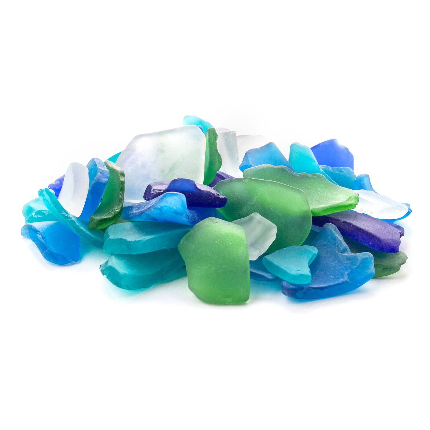 Gal&aacute;pagos Aquarium Sea Glass, Atlantic Mix, Jar 22Oz