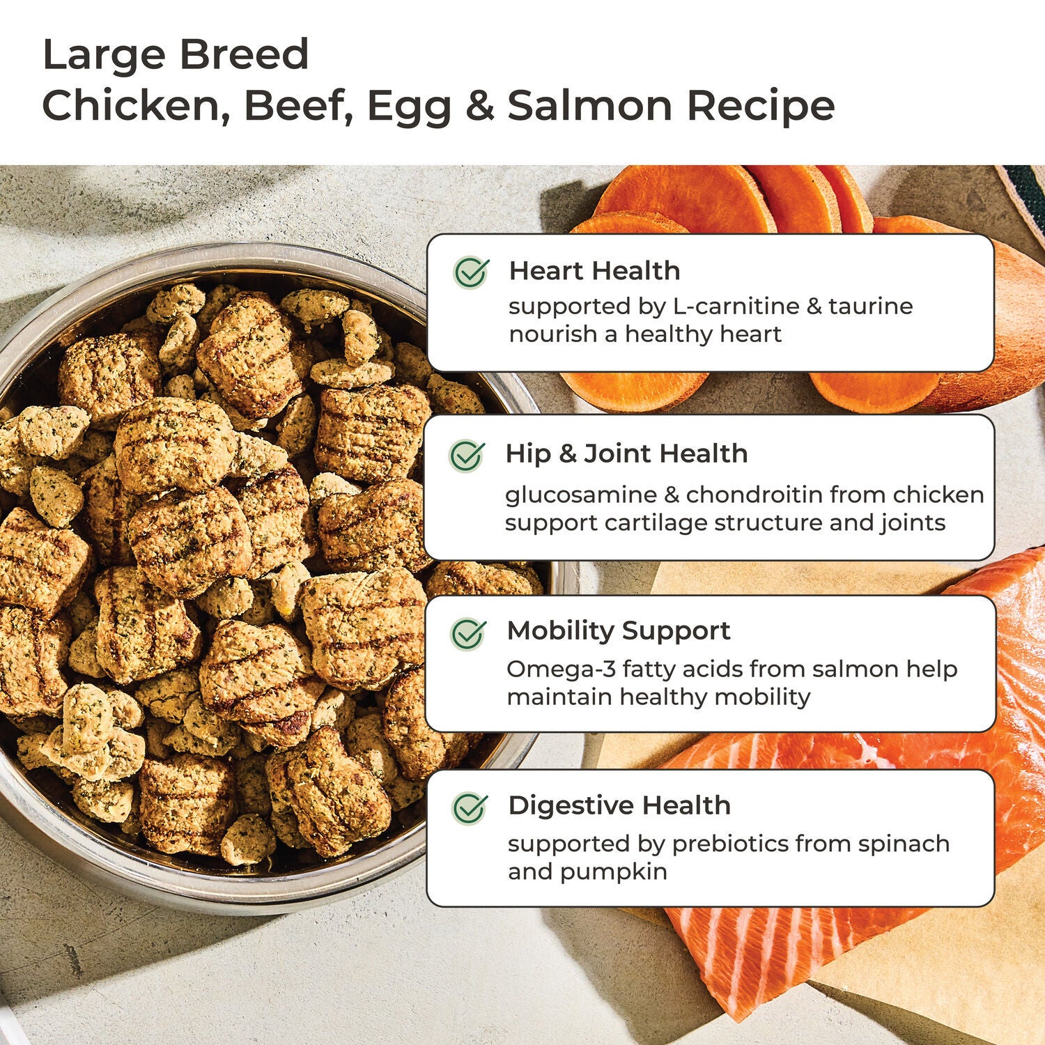 Freshpet Vital Clean Nutrition Large Breed Fresh Dog Food, Chicken, Beef, Egg & Salmon Recipe 5-Lb Bag