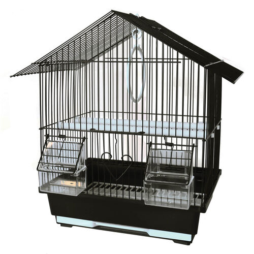 A&E Cage House Style Bird Cage Black For Small Birds - 16" High