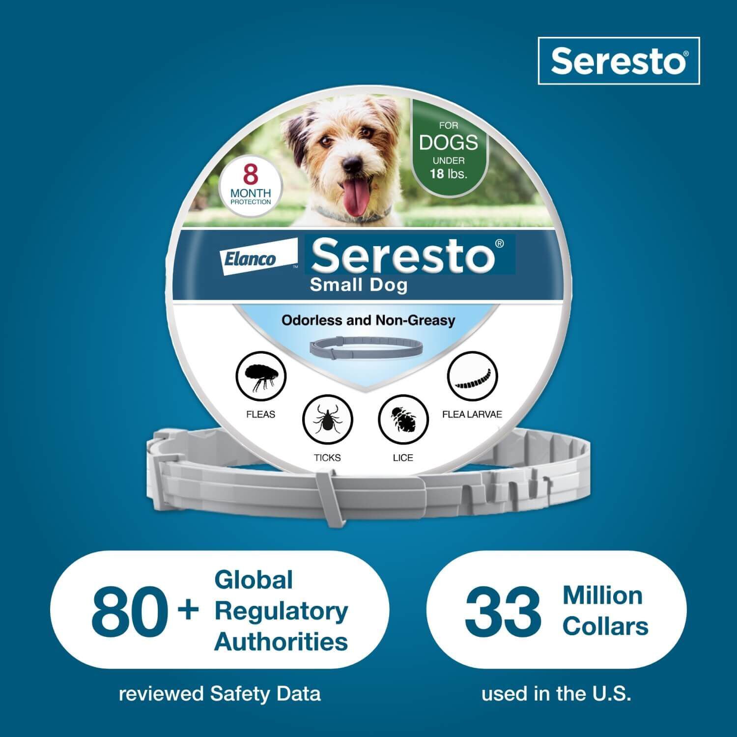 Seresto Flea & Tick Treatment & Prevention Collar For Dogs, Under 18 Lbs
