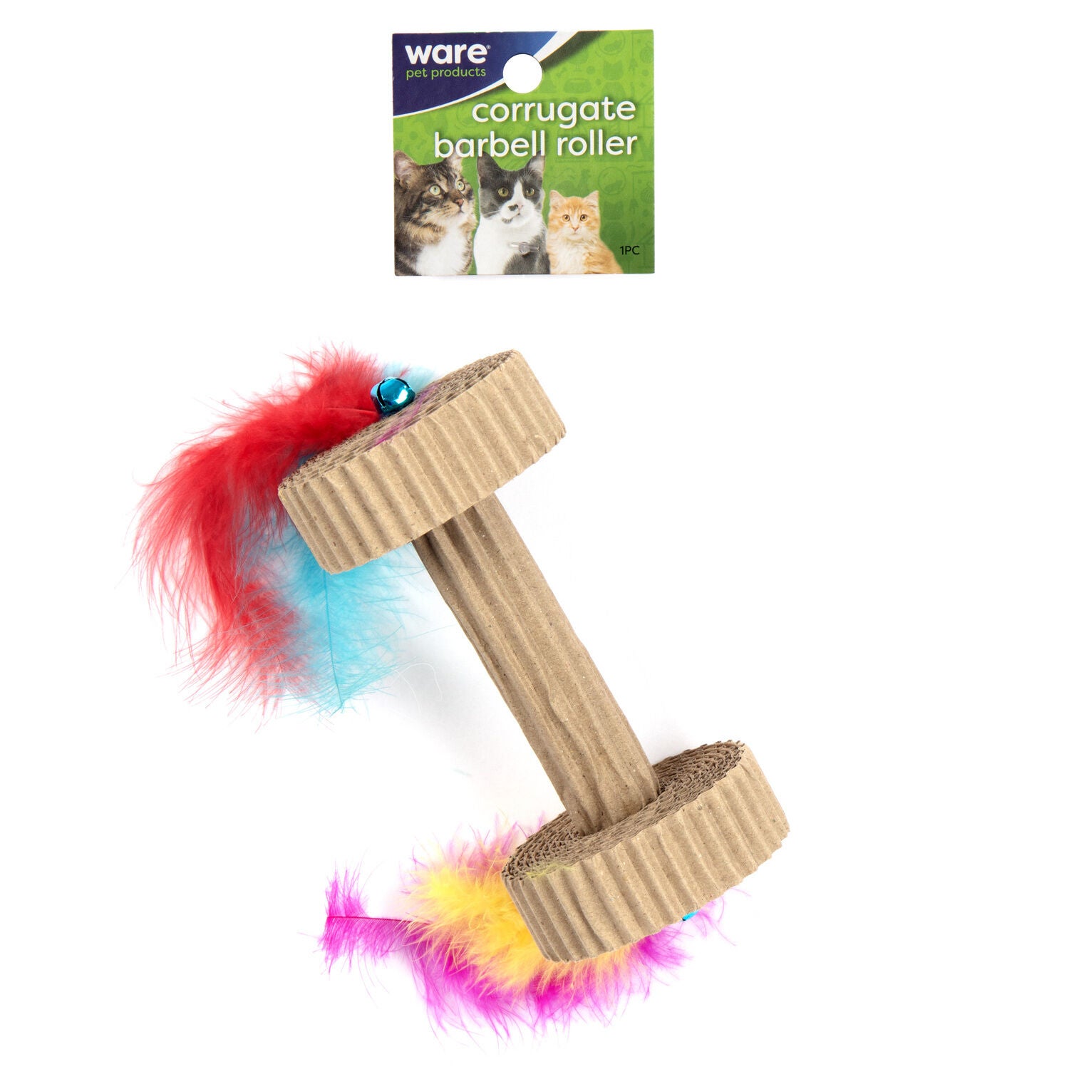 Ware Corrugated Barbell Roller Cat Toy