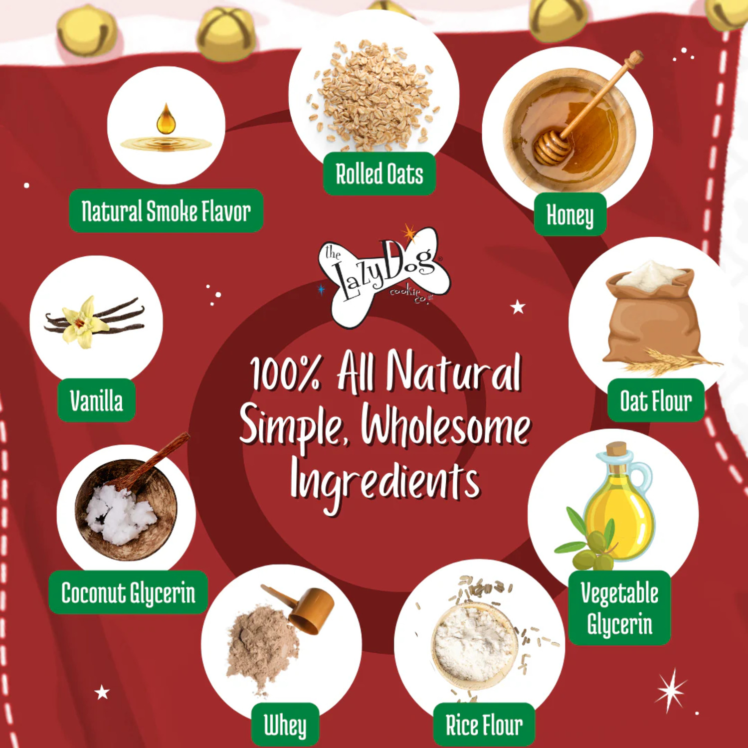Lazy Dog Cookie Co Vanilla Shortbread Holiday Mutt Mallows Soft Baked Dog Treats