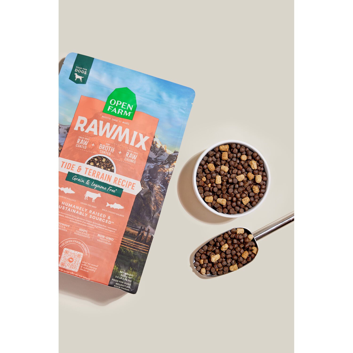 Open Farm Rawmix Tide & Terrain Grain Free Dry Dog Food With Freeze-Dried Raw Morsels, 3.5Lb