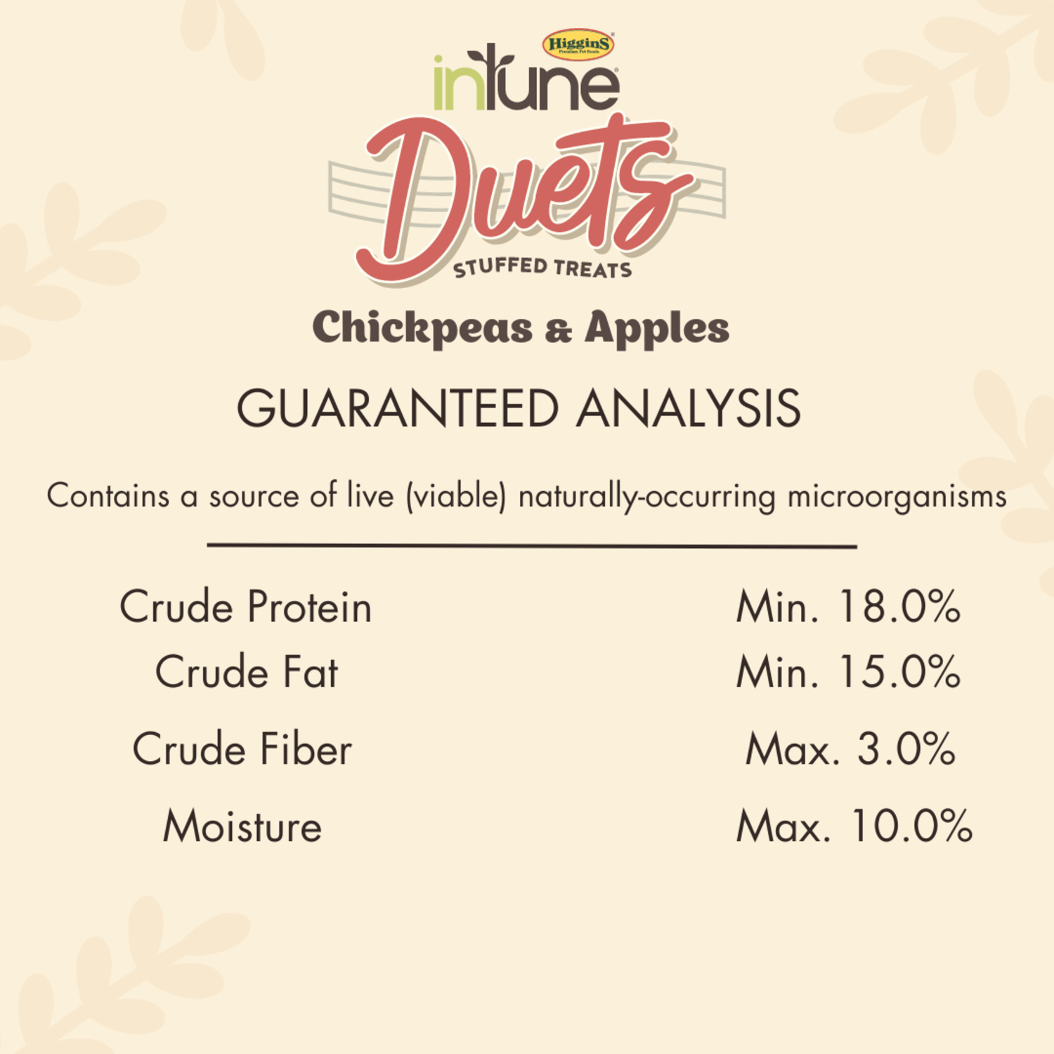 Higgins Intune Duets Chickpeas & Apples Treat For Conures & Lovebirds, 3Oz