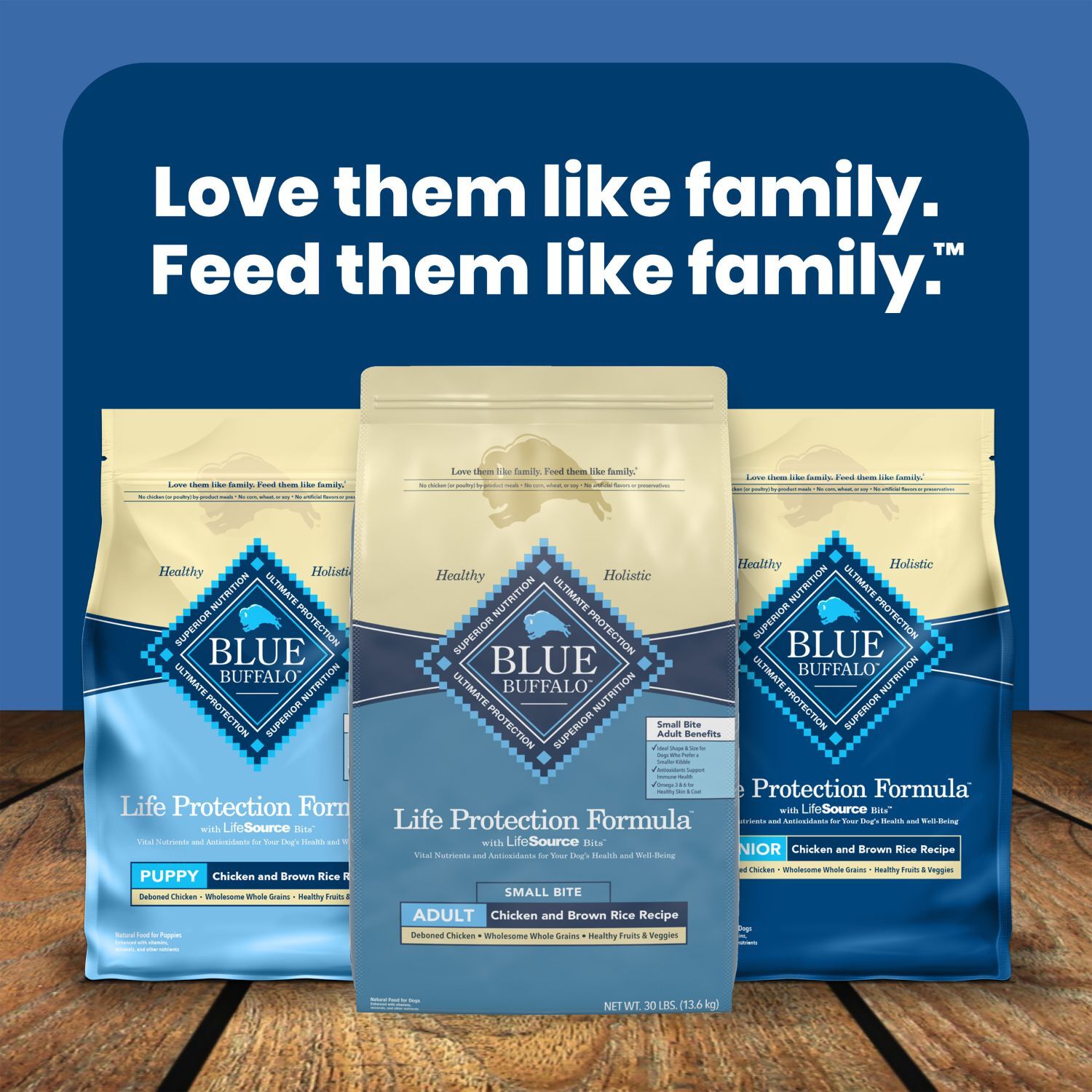Blue Buffalo Life Protection Formula Natural Adult Small Bite Dry Dog Food, Chicken And Brown Rice, 30-Lb